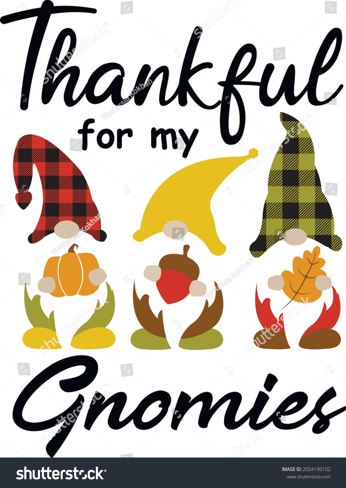 SVG of Thanksgiving gnome svg vector Illustration isolated on white background. Fall gnome shirt sublimation. Autumn gnome quote. Fall saying svg