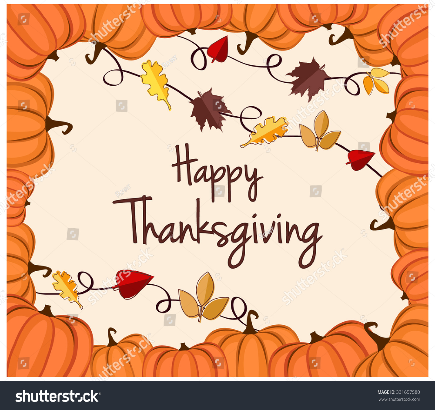 Thanksgiving Greeting Card Vector Illustration Stock Vector 331657580 ...