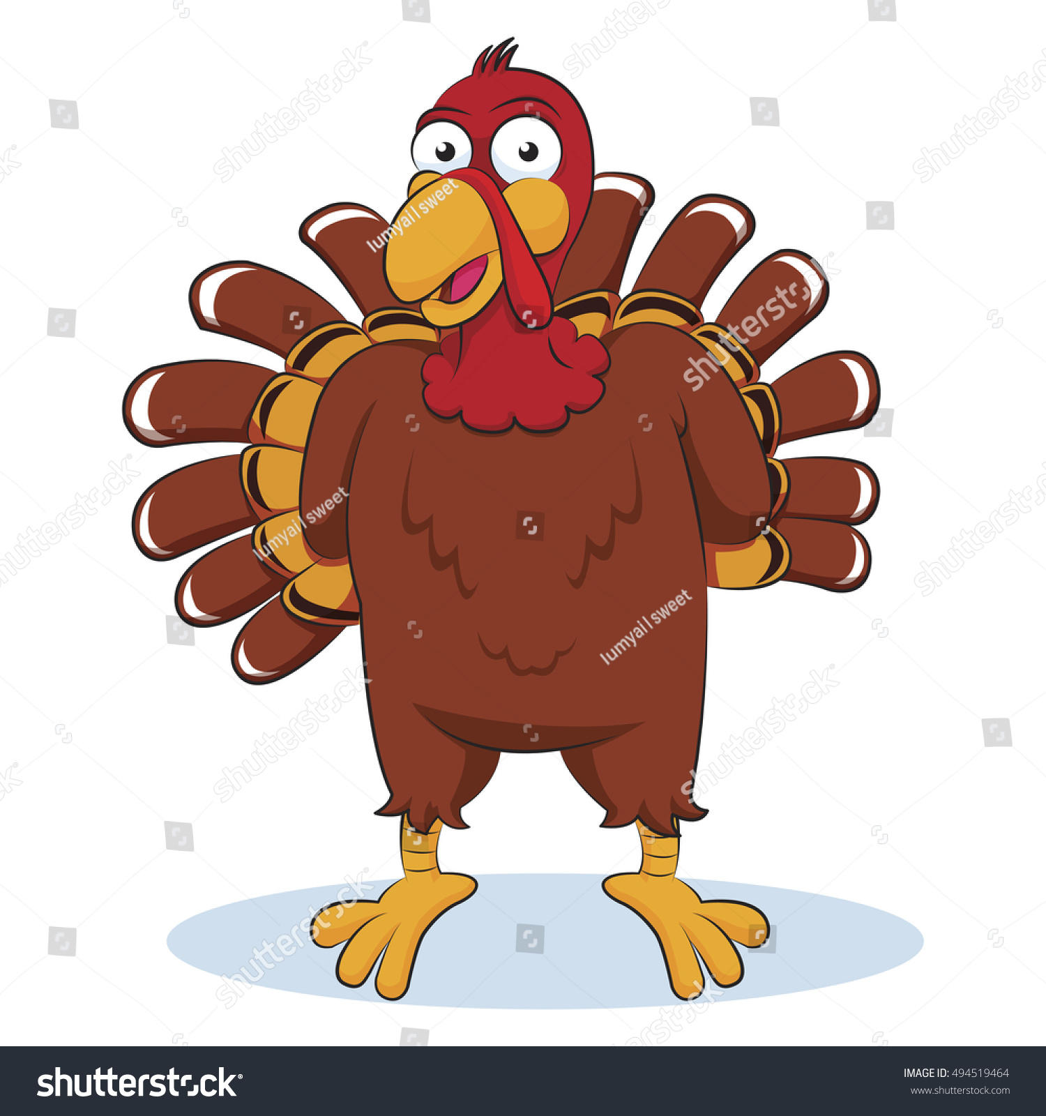 Thanksgiving Turkey Isolated.Turkey Cock. Turkey Bird. Vector Cartoon ...