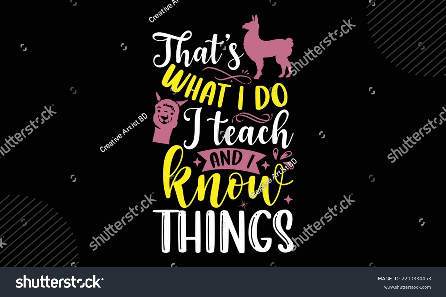 SVG of That’s What I Do I Teach And I Know Things - Llama T shirt Design, Hand drawn vintage illustration with hand-lettering and decoration elements, Cut Files for Cricut Svg, Digital Download svg