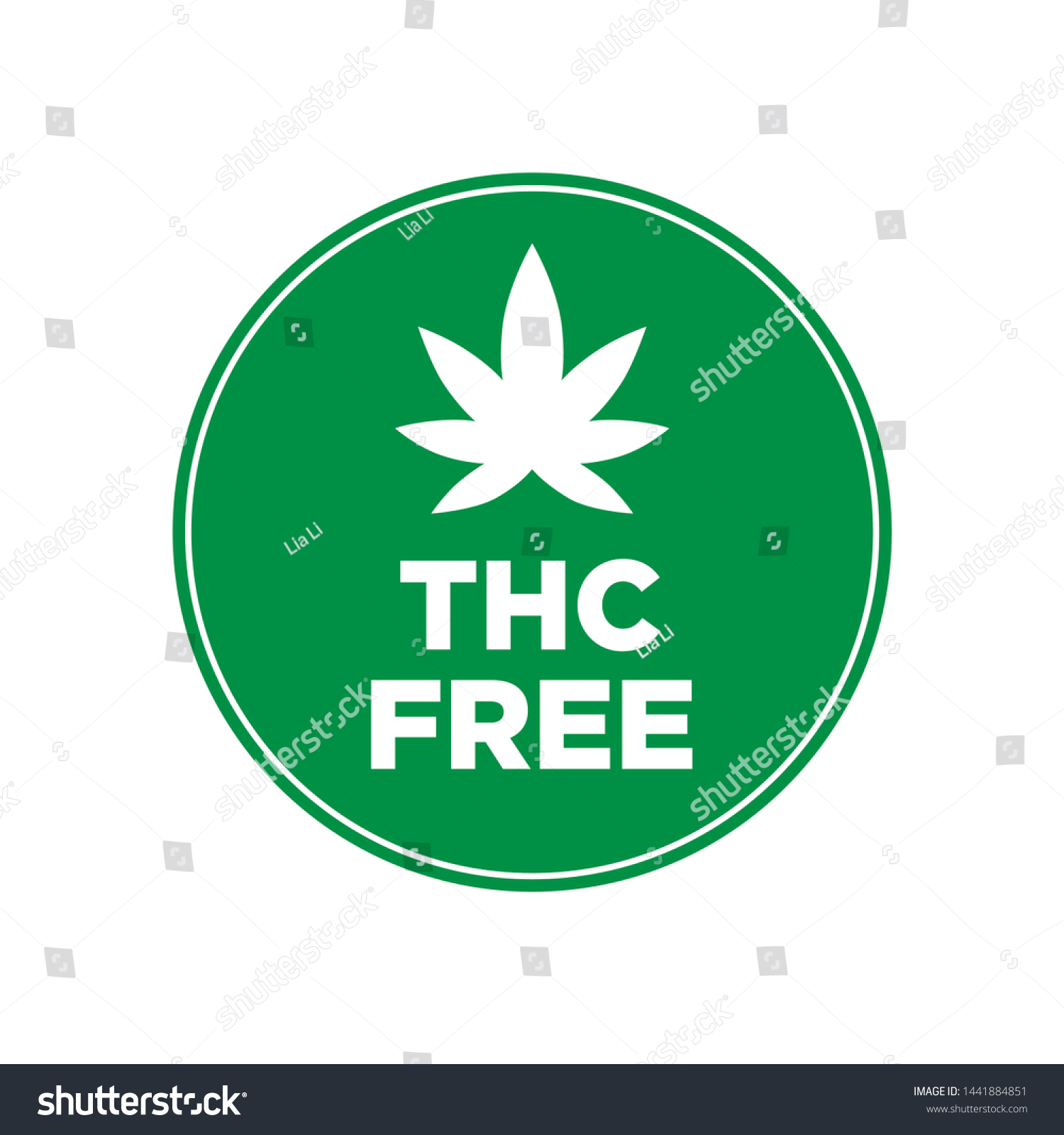 Thc Free Icon Green Round Symbol Stock Vector (Royalty Free) 1441884851 ...