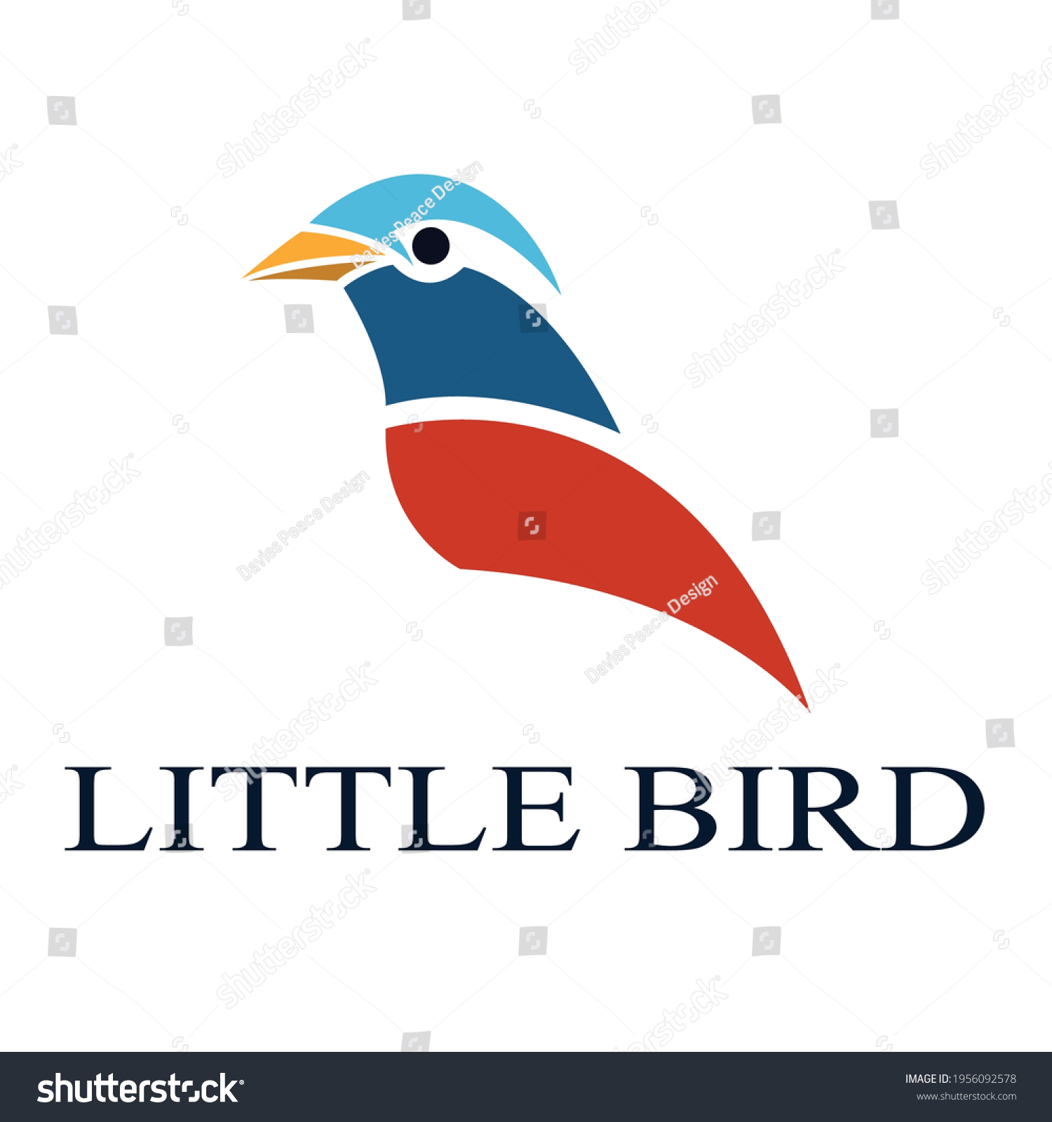 SVG of The abstract vector image of a little bird.It is suitable for making logos or decorations. svg