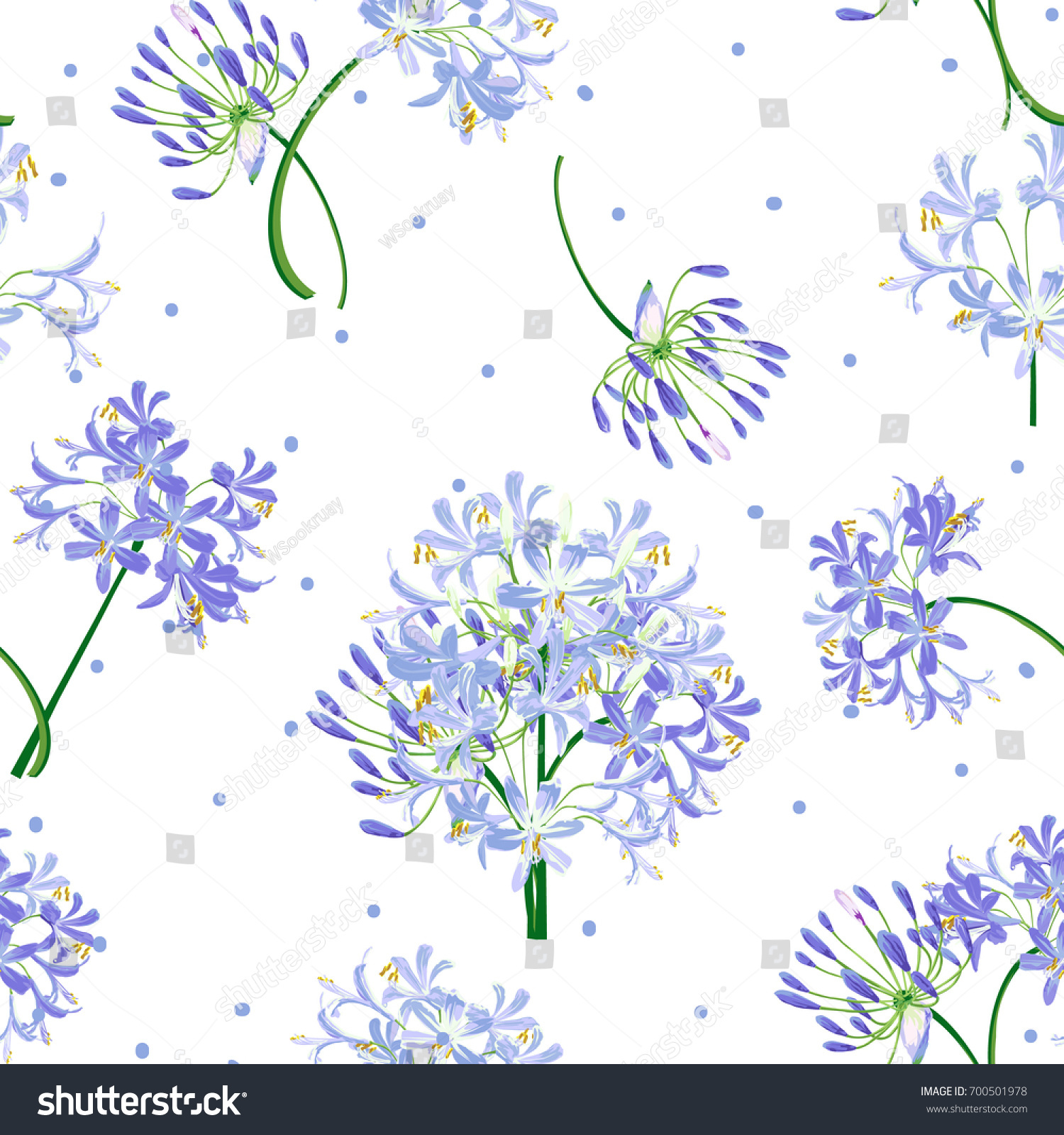 SVG of The agapanthus flower in spring. Blue flower is vector for seamless, pattern and background.  svg