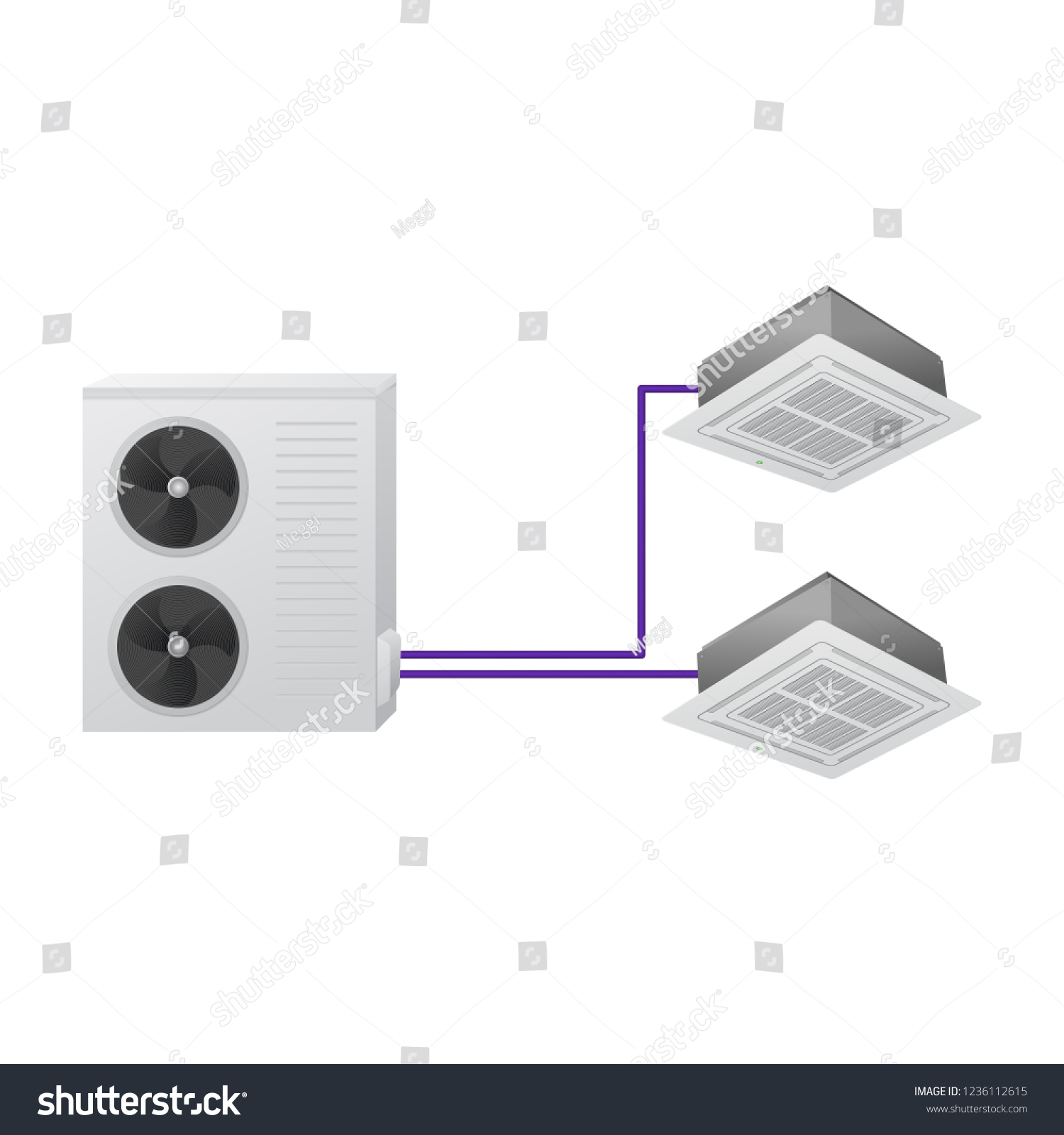 Air Conditioning System Vector Illustration Multi Stock Vector (Royalty ...