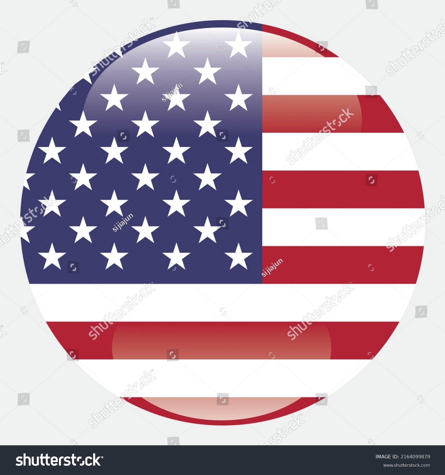 American Flag United States Circular Flag Stock Vector (royalty Free 