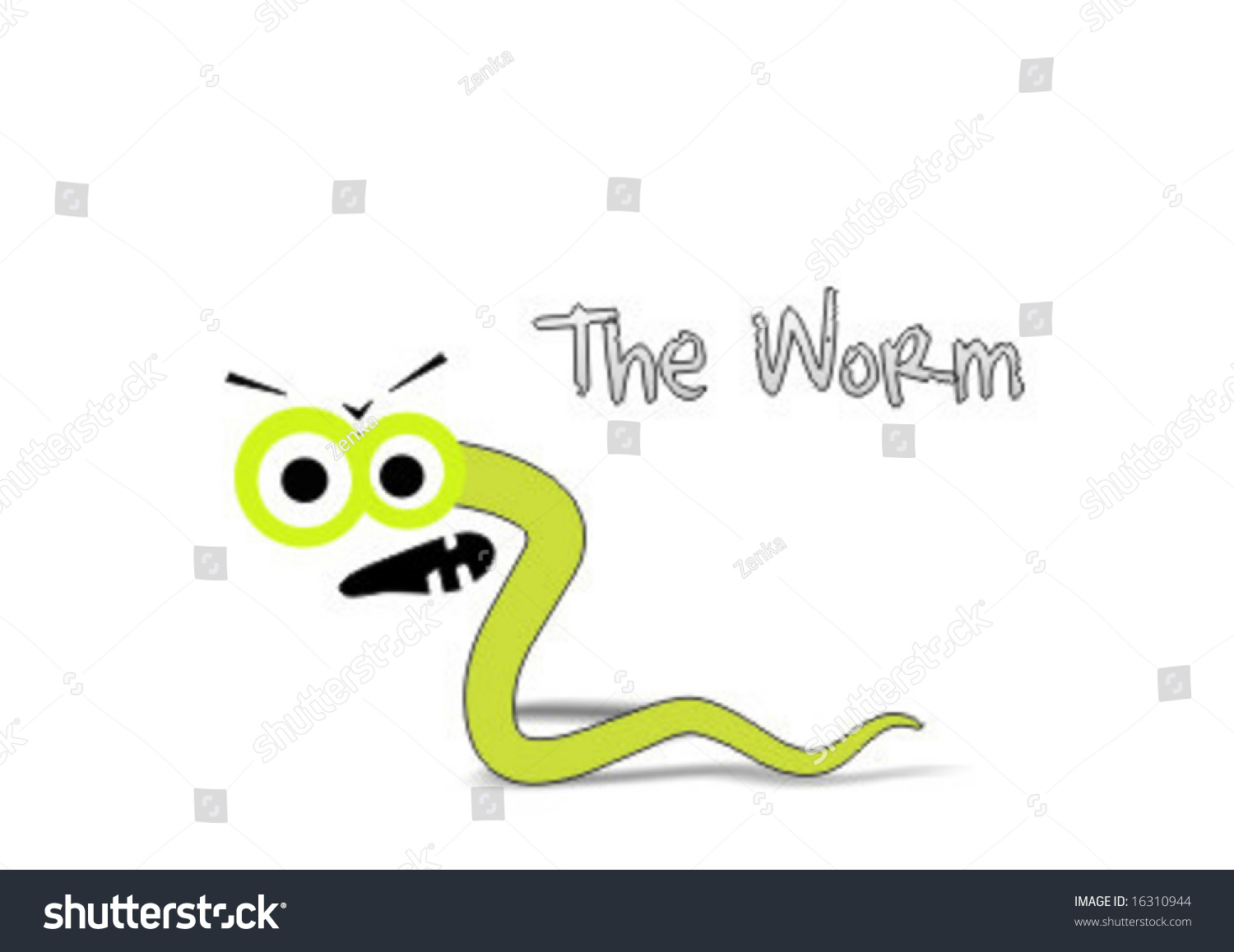 The Angry Worm Stock Vector Illustration 16310944 : Shutterstock