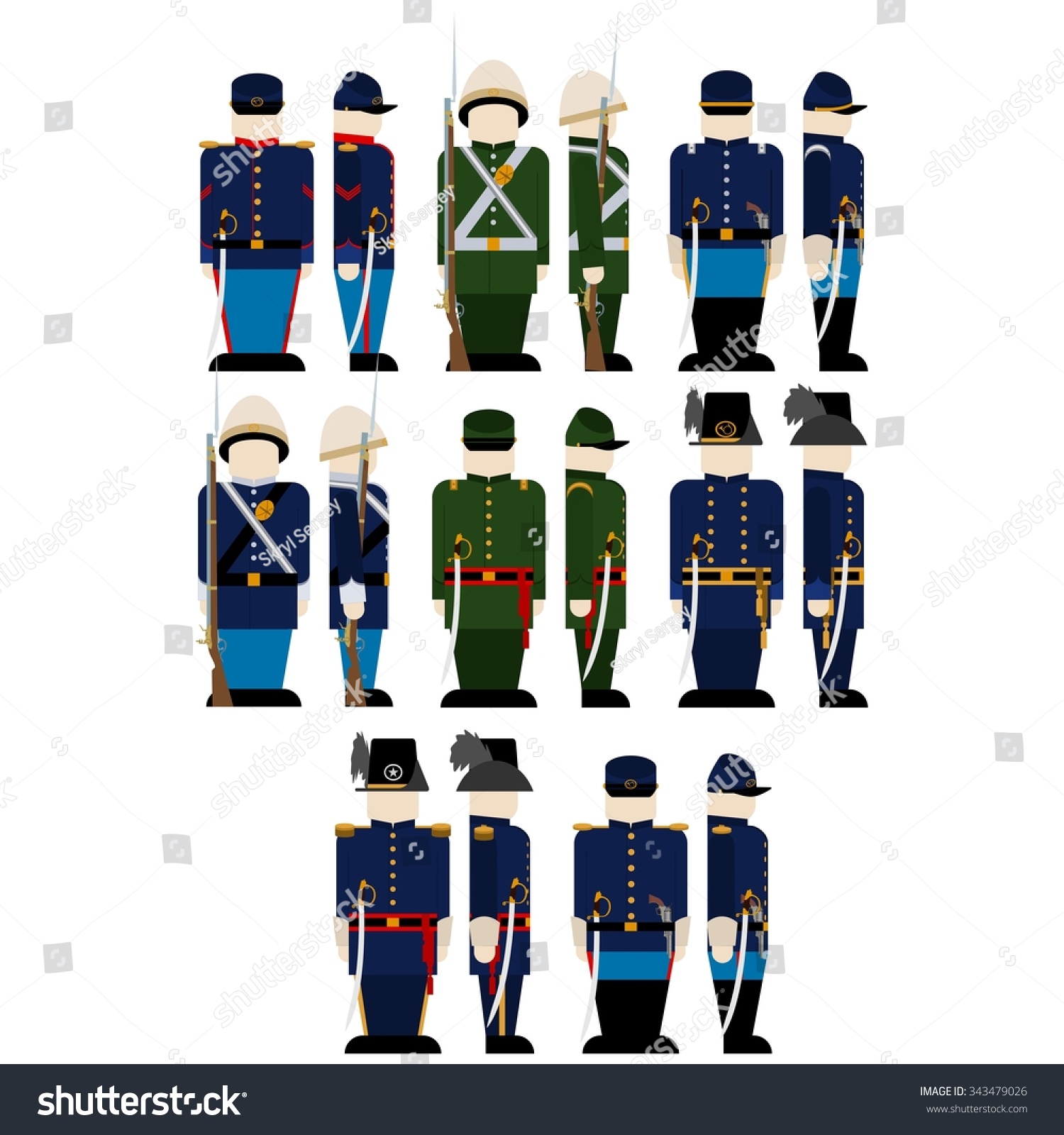 armed-forces-union-army-civil-war-stock-vector-royalty-free-343479026