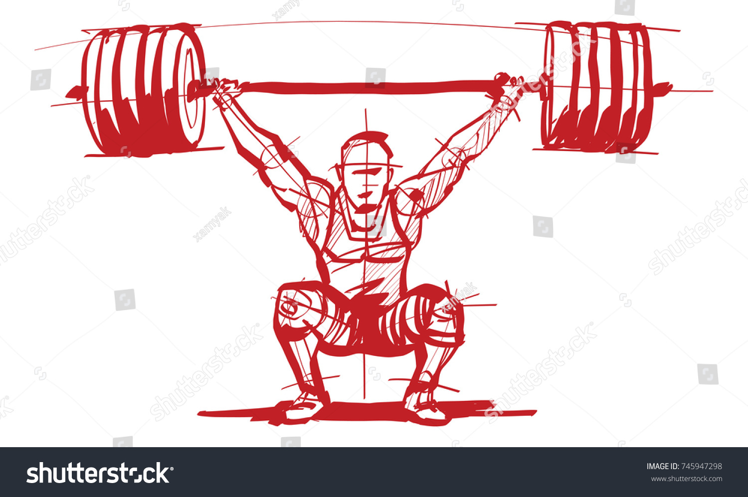SVG of the athlete with a barbell in hand svg