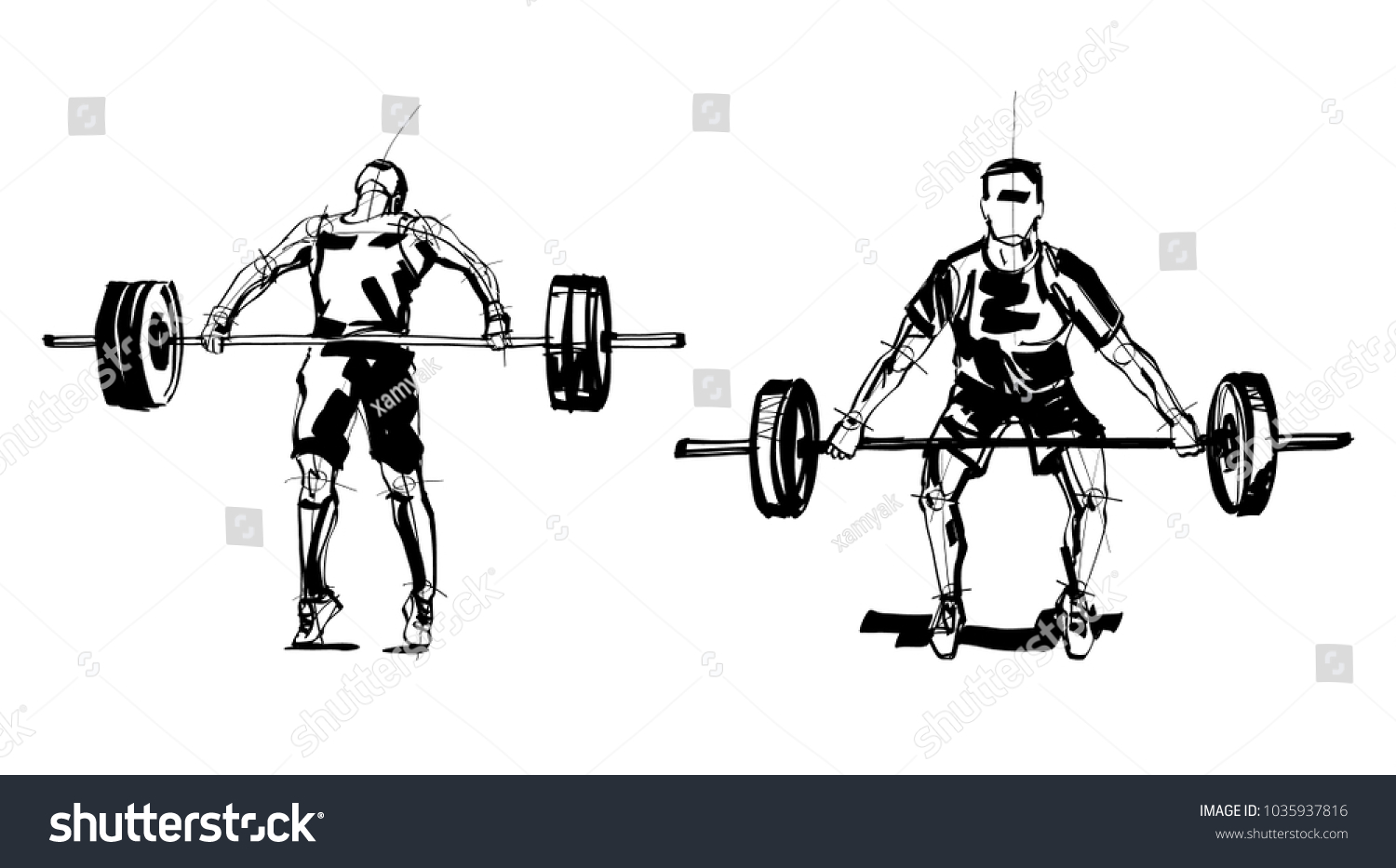 SVG of The athletes doing barbell snatch  svg