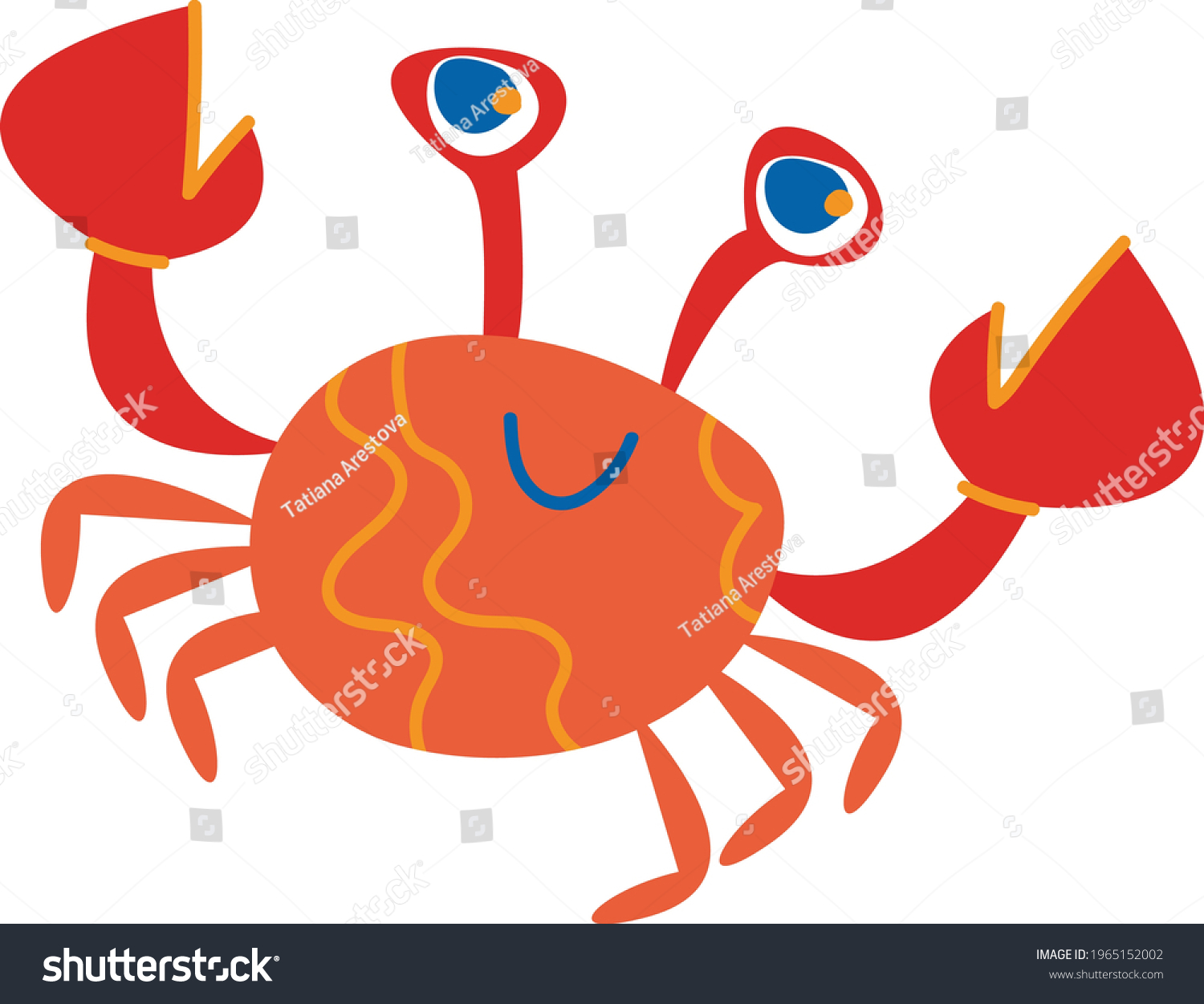 Baby Illustration Simple Crab Cute Vector Stock Vector (Royalty Free ...