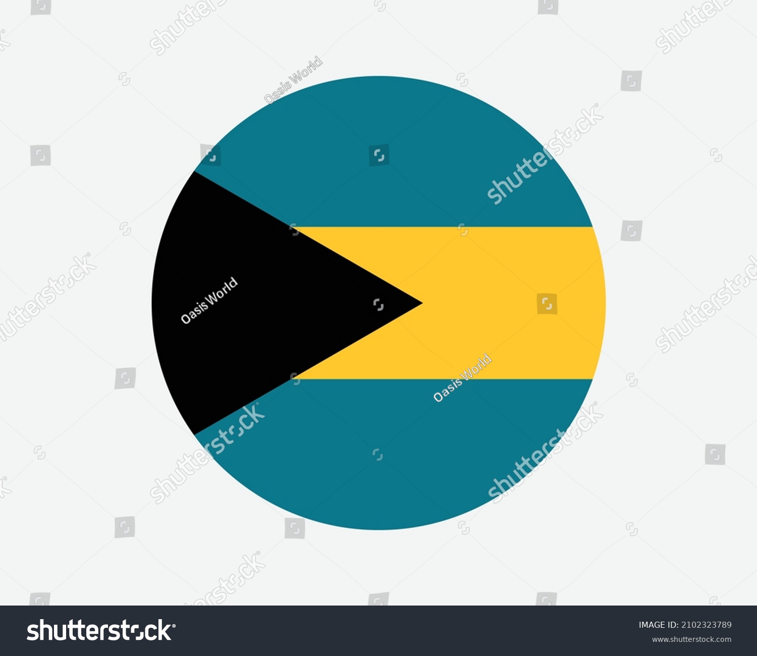 Bahamas Round Country Flag Circular Bahamian Stock Vector Royalty Free