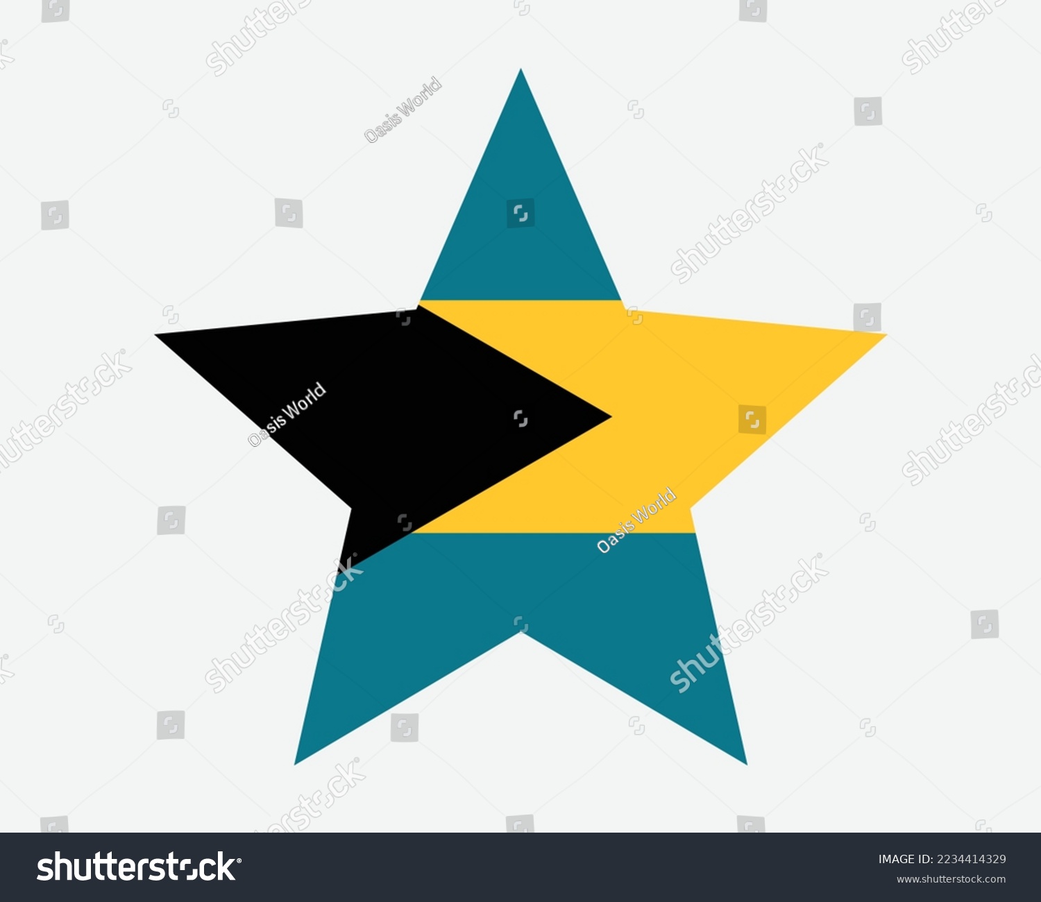 SVG of The Bahamas Star Flag. Bahamian Star Shape Flag. Country National Banner Icon Symbol Vector 2D Flat Artwork Graphic Illustration svg