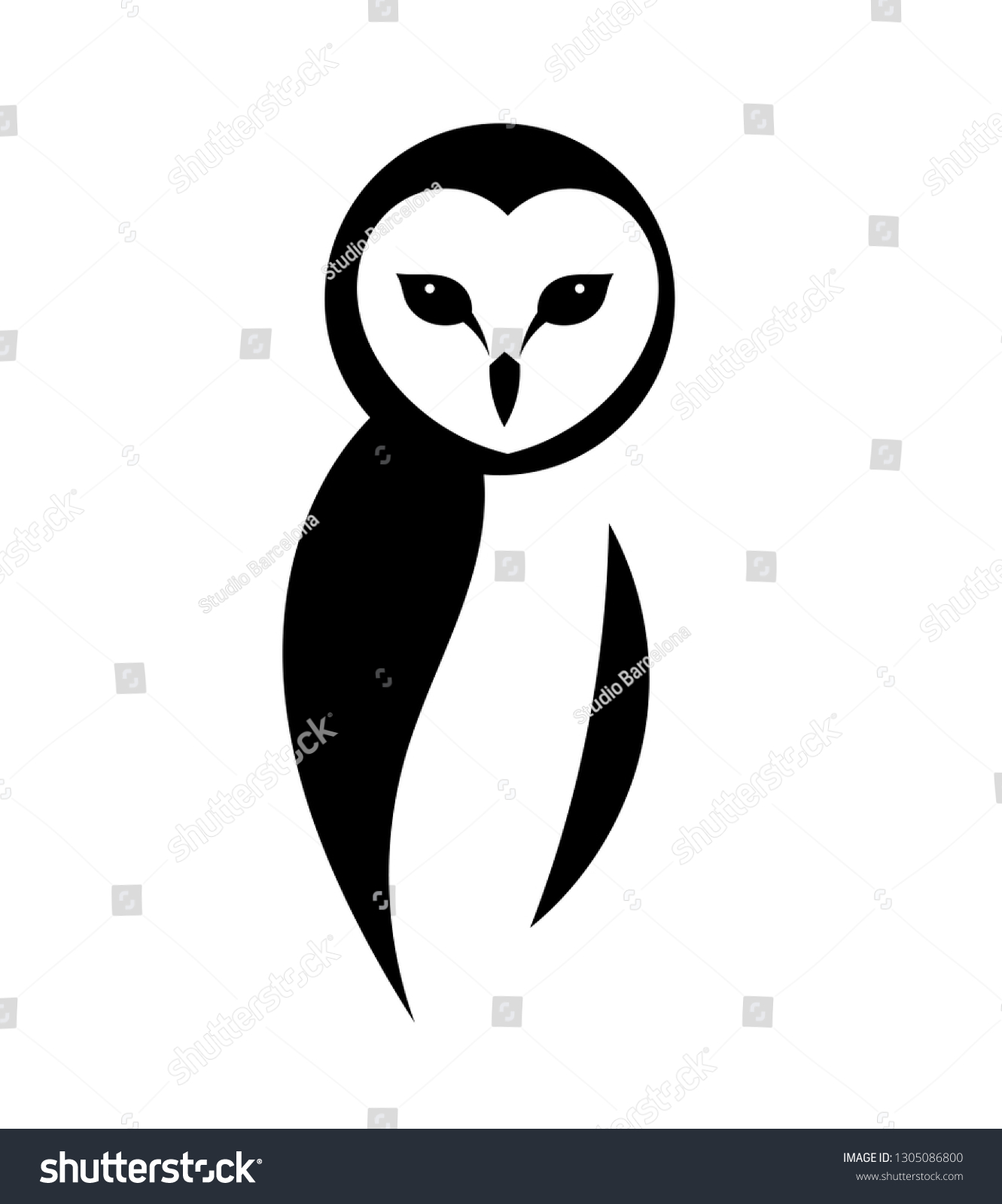 Barn Owl Logo Design Vector Illustration Stock Vector (Royalty Free ...