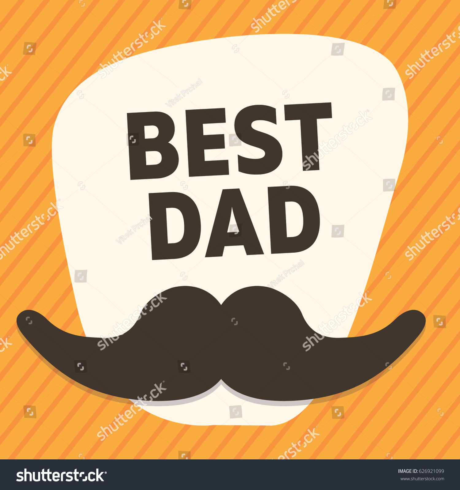 Best Dad Ever Template Simplified Mustache Stock Vector (Royalty Free ...