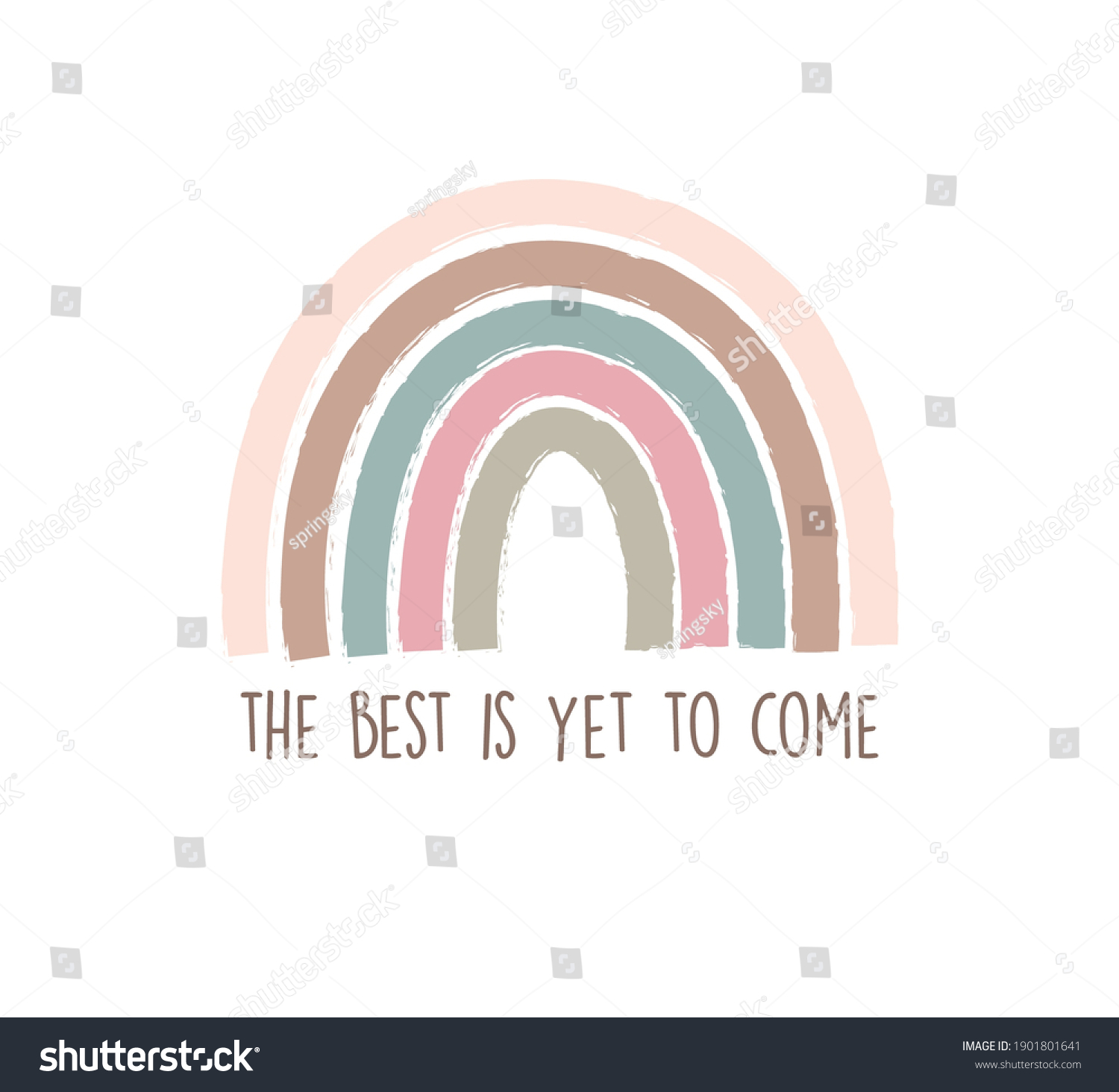 Best Yet Come Slogan Cute Rainbow Stock Vector (Royalty Free ...