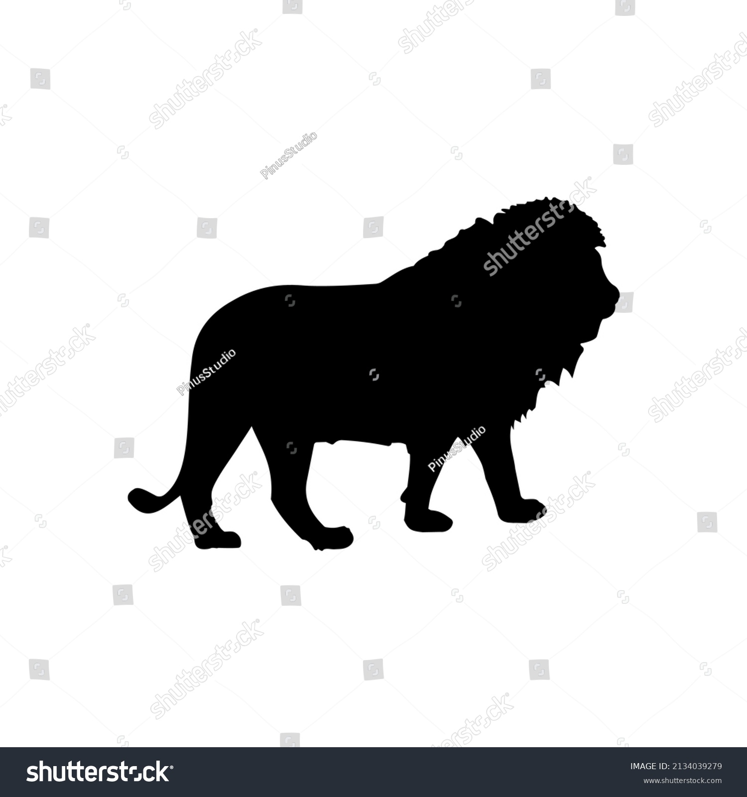 Best Lion Silhouette Images On White Stock Vector (Royalty Free