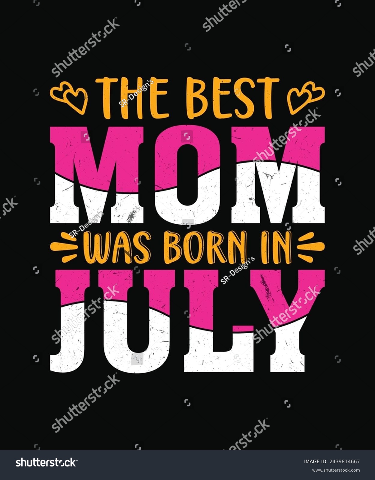 SVG of the best mom was born in july t shirt design, mother's day t shirt design svg