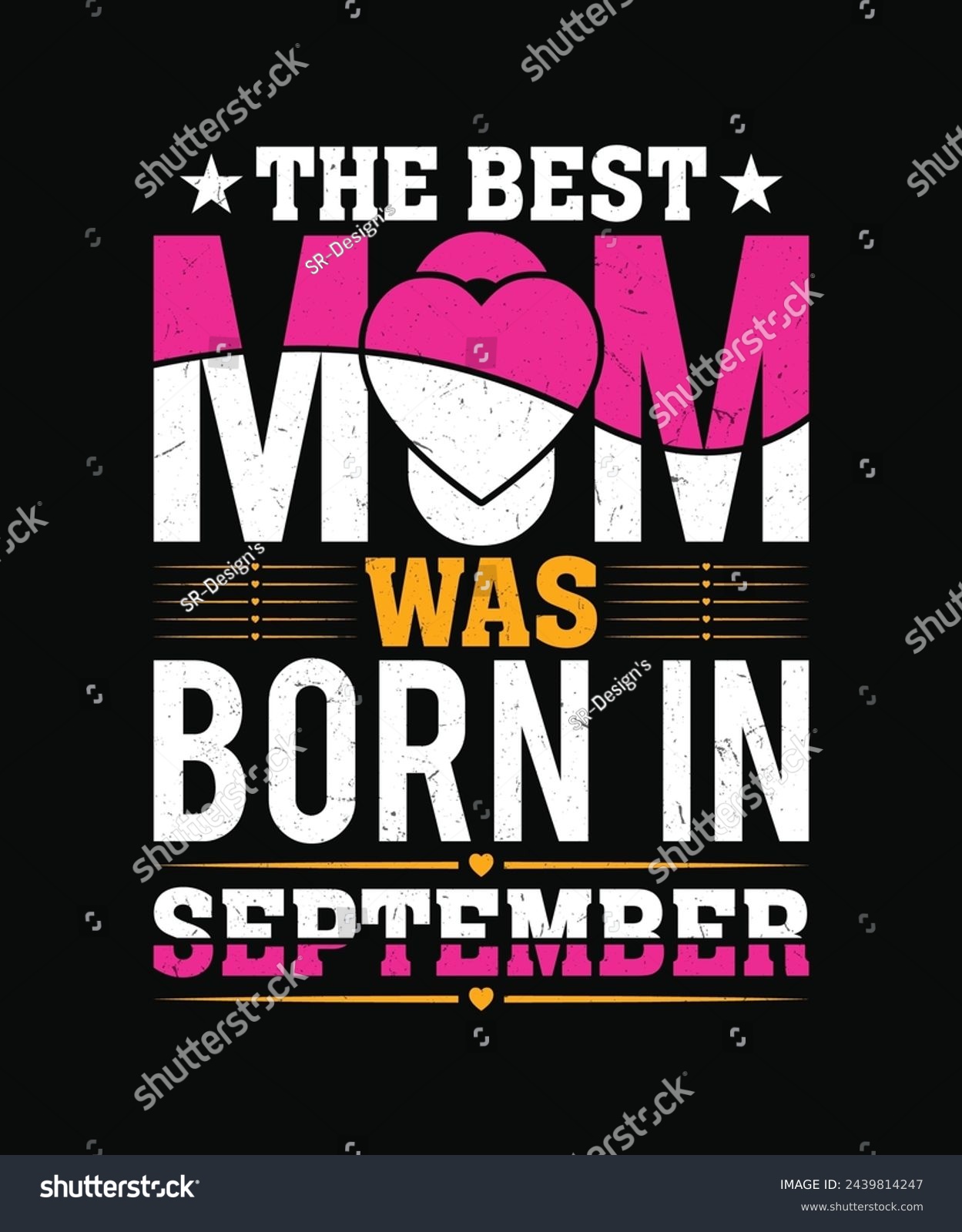 SVG of the best mom was born in september t shirt design, mother's day t shirt design svg