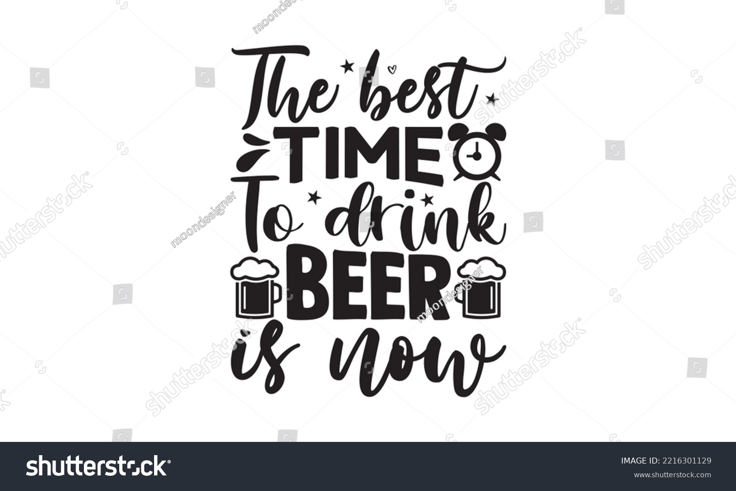 SVG of The best time to drink beer is now - Alcohol SVG T Shirt design, Girl Beer Design, Prost, Pretzels and Beer, Vector EPS Editable Files, Alcohol funny quotes, Oktoberfest Alcohol SVG design,  EPS 10 svg