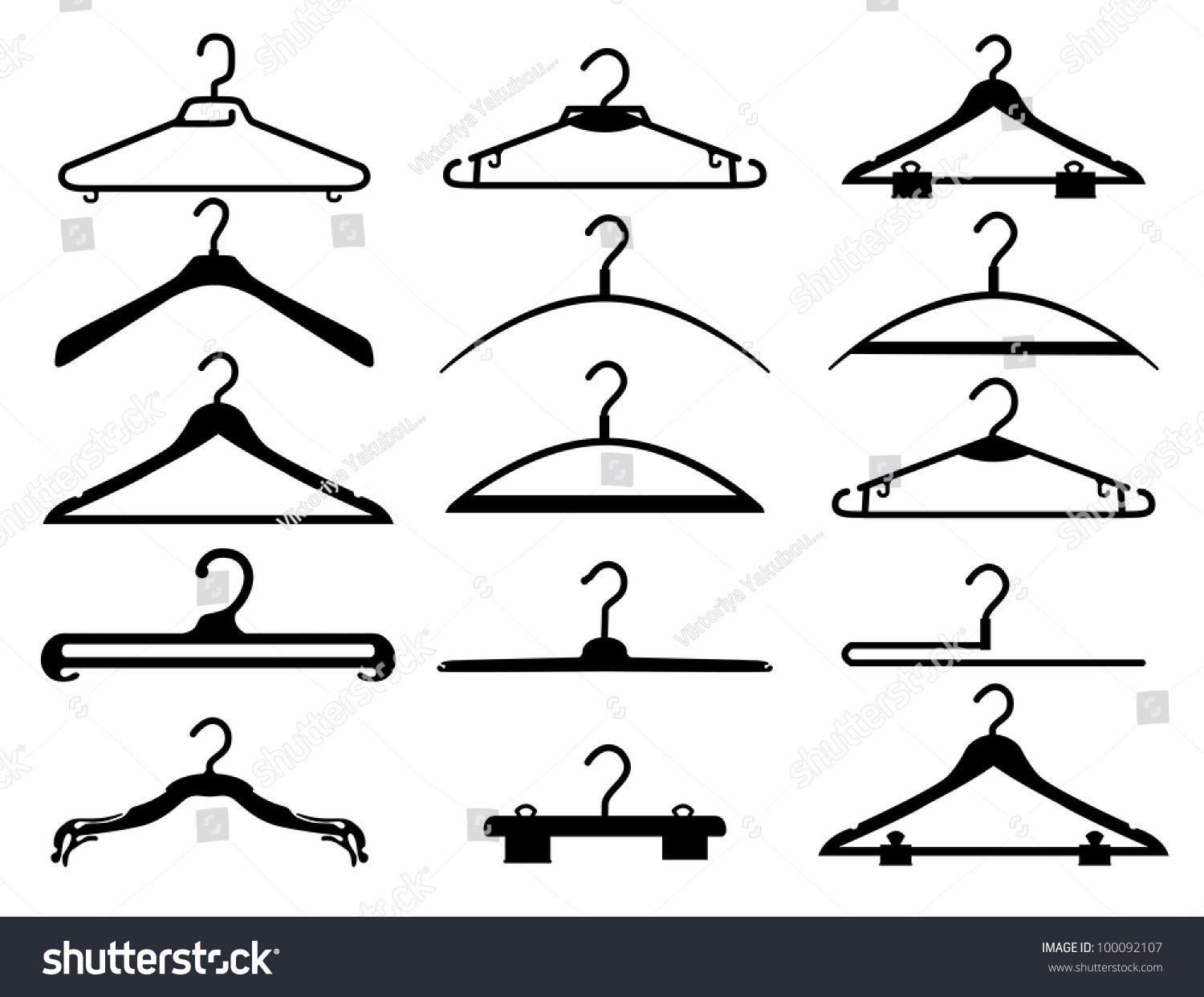 The Black Clothes Rack Silhouettes Stock Vector Illustration 100092107 ...