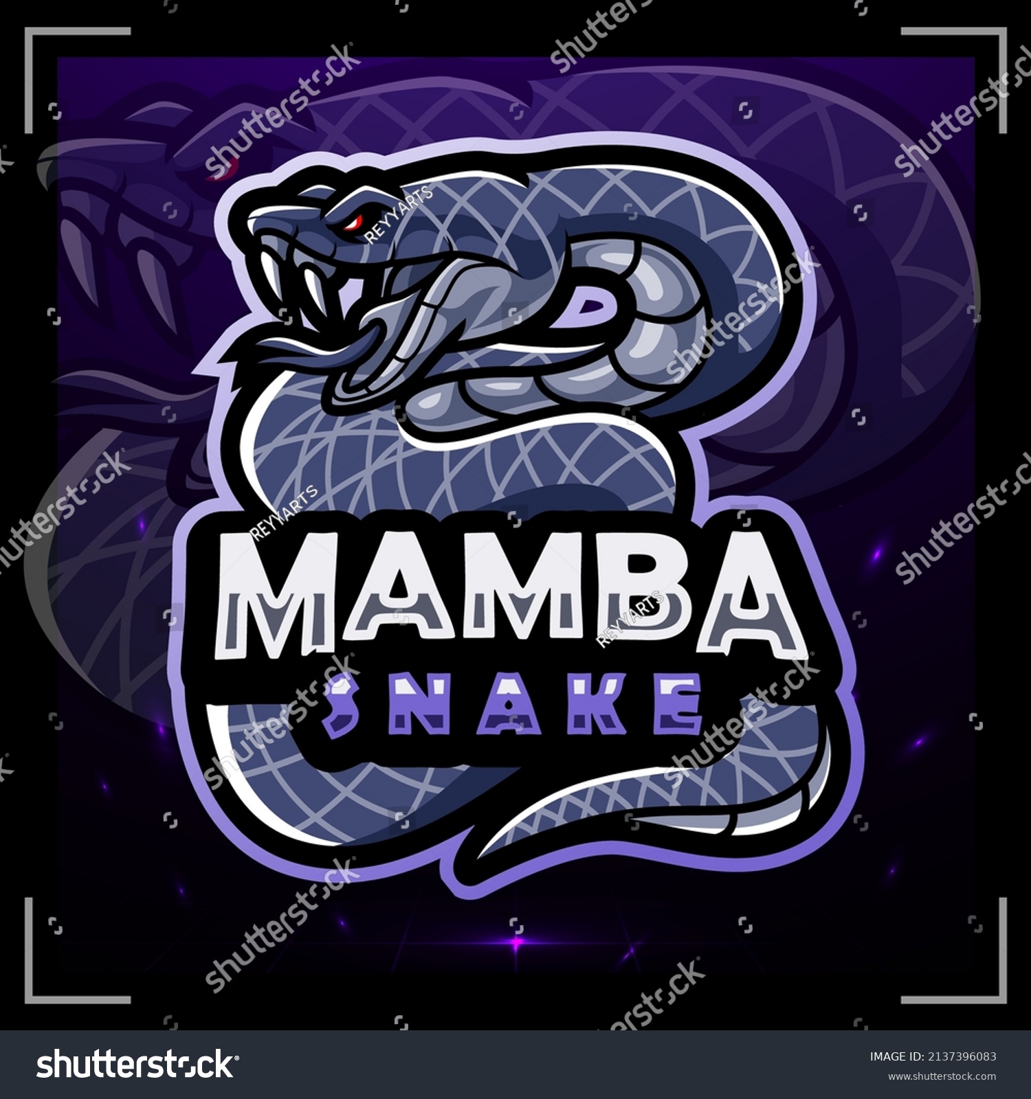 Black Mamba Snake Mascot Esport Logo Stock Vector (Royalty Free ...