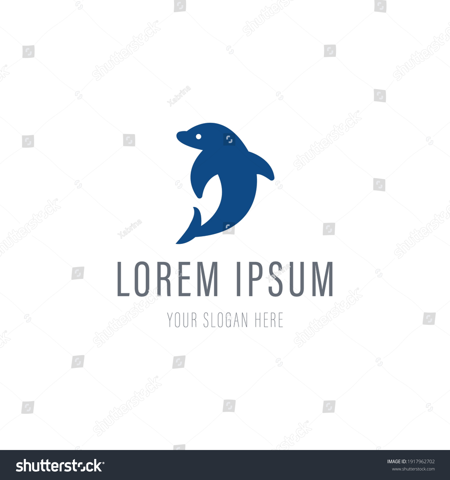 Blue Dolphin Swim Vector Illustration Isolated Stock Vector (Royalty ...