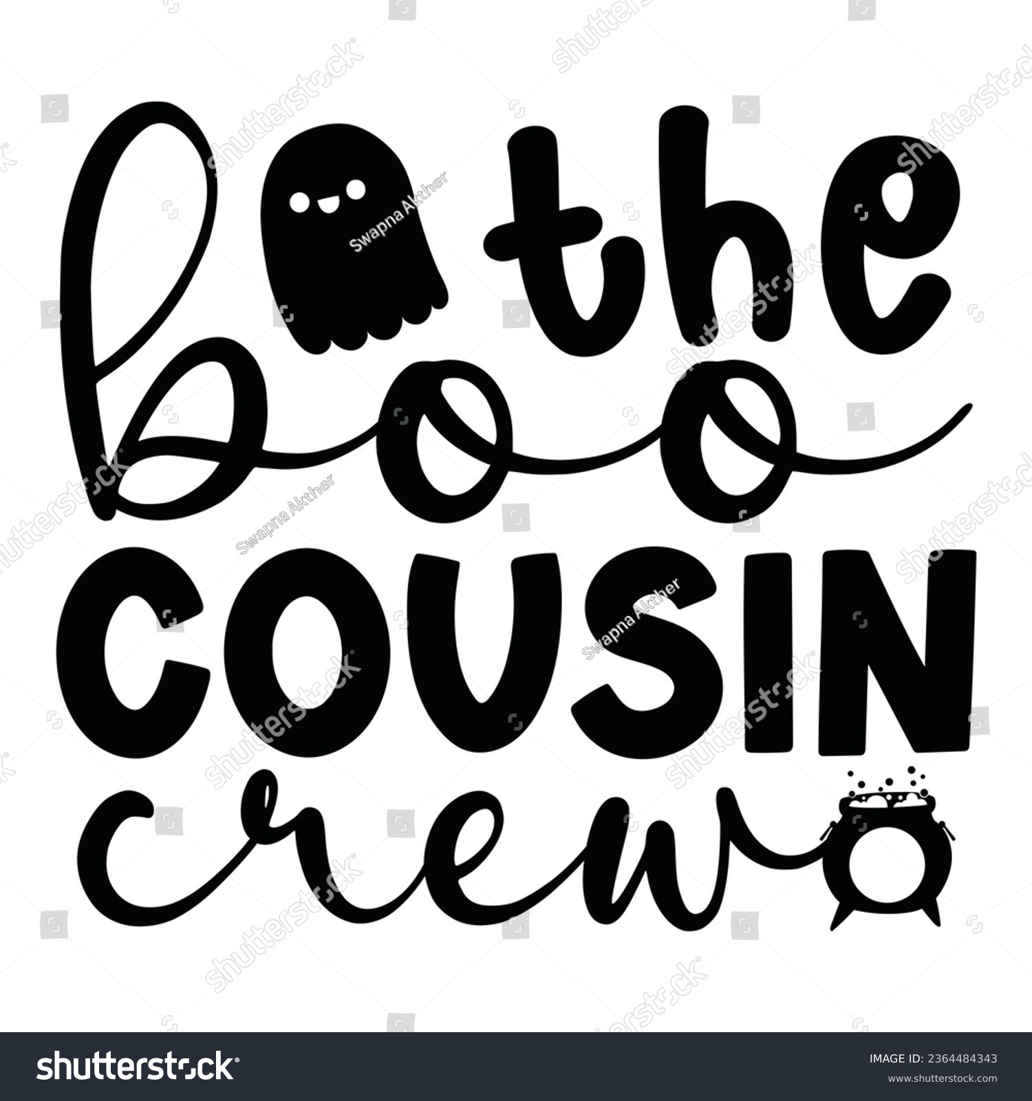 SVG of The Boo Cousin Crew - Happy Halloween T shirt Design, Happy Halloween, thanksgiving, fall, pumpkin, Quotes Design, Vector EPS Editable Files, can you download this Design. svg