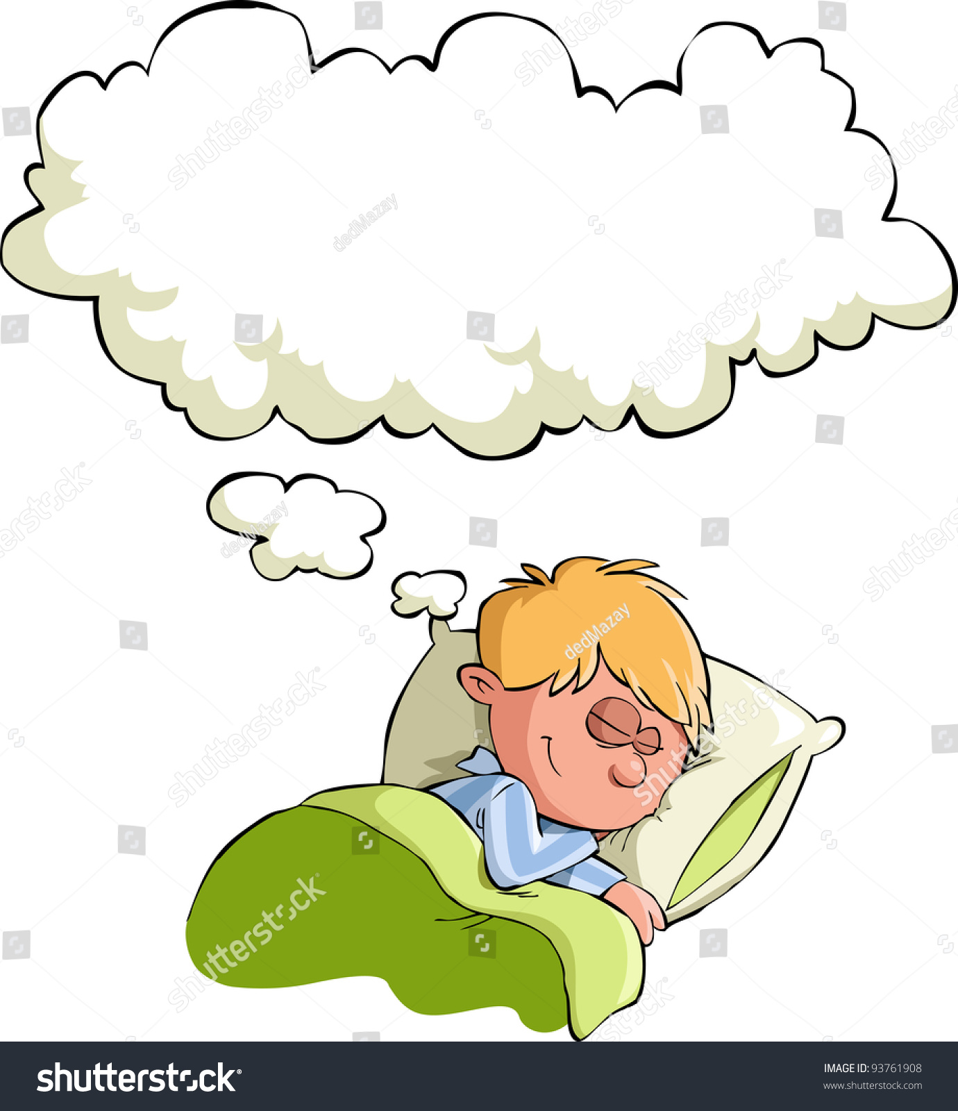 Boy Has Dream Vector Illustration Stock Vector 93761908 - Shutterstock