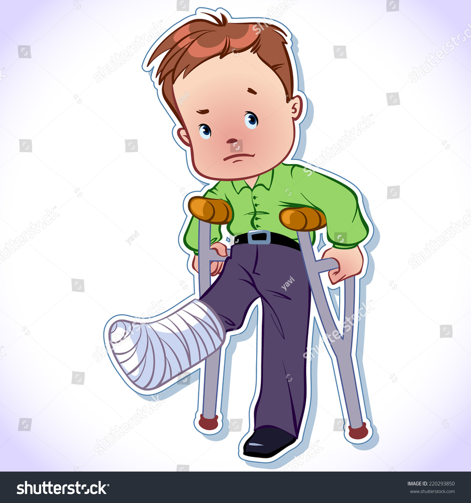 Boy Broken Leg Cast Stock Vector 220293850 - Shutterstock