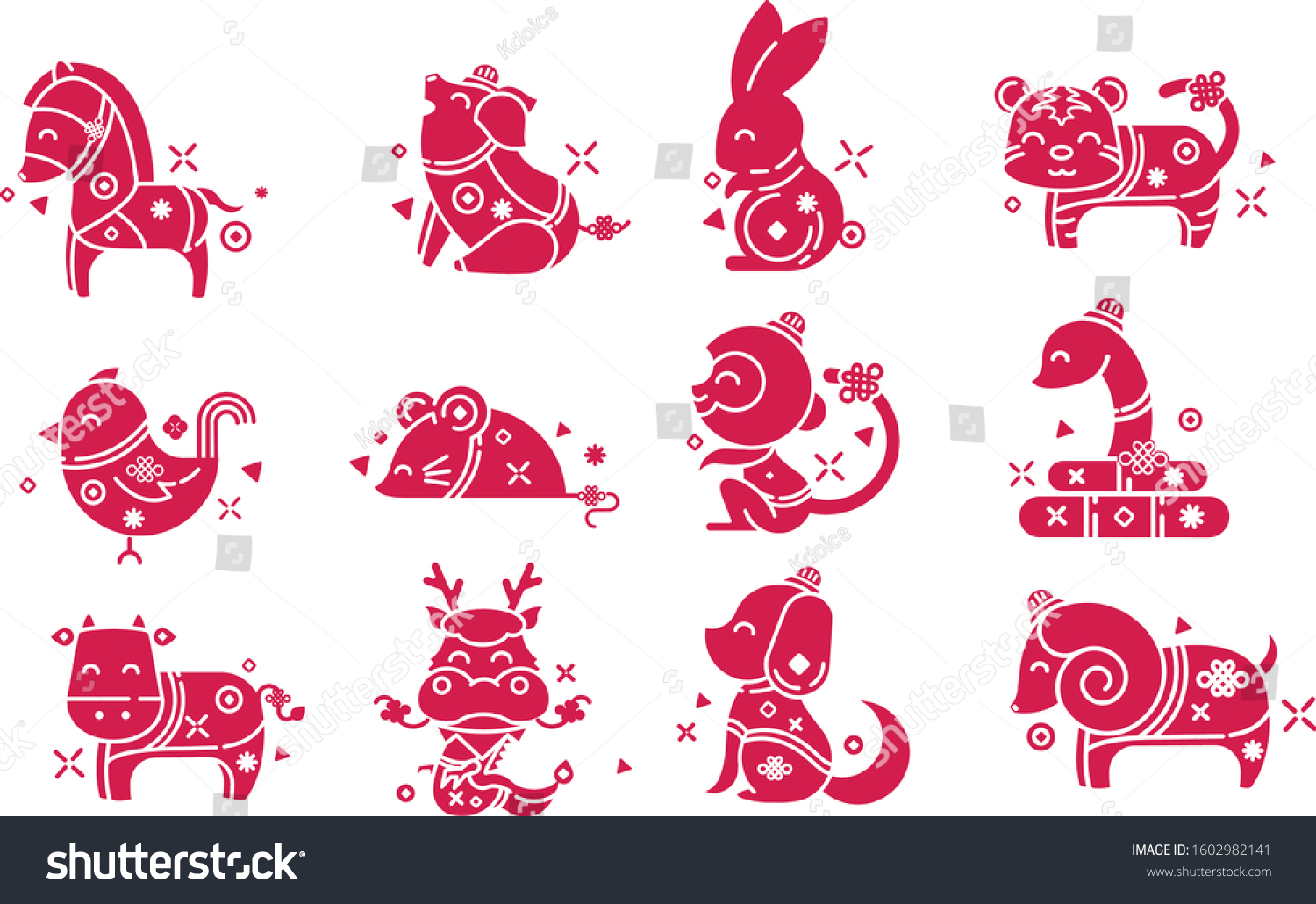 SVG of the breathtaking 12 Chinese zodica  svg