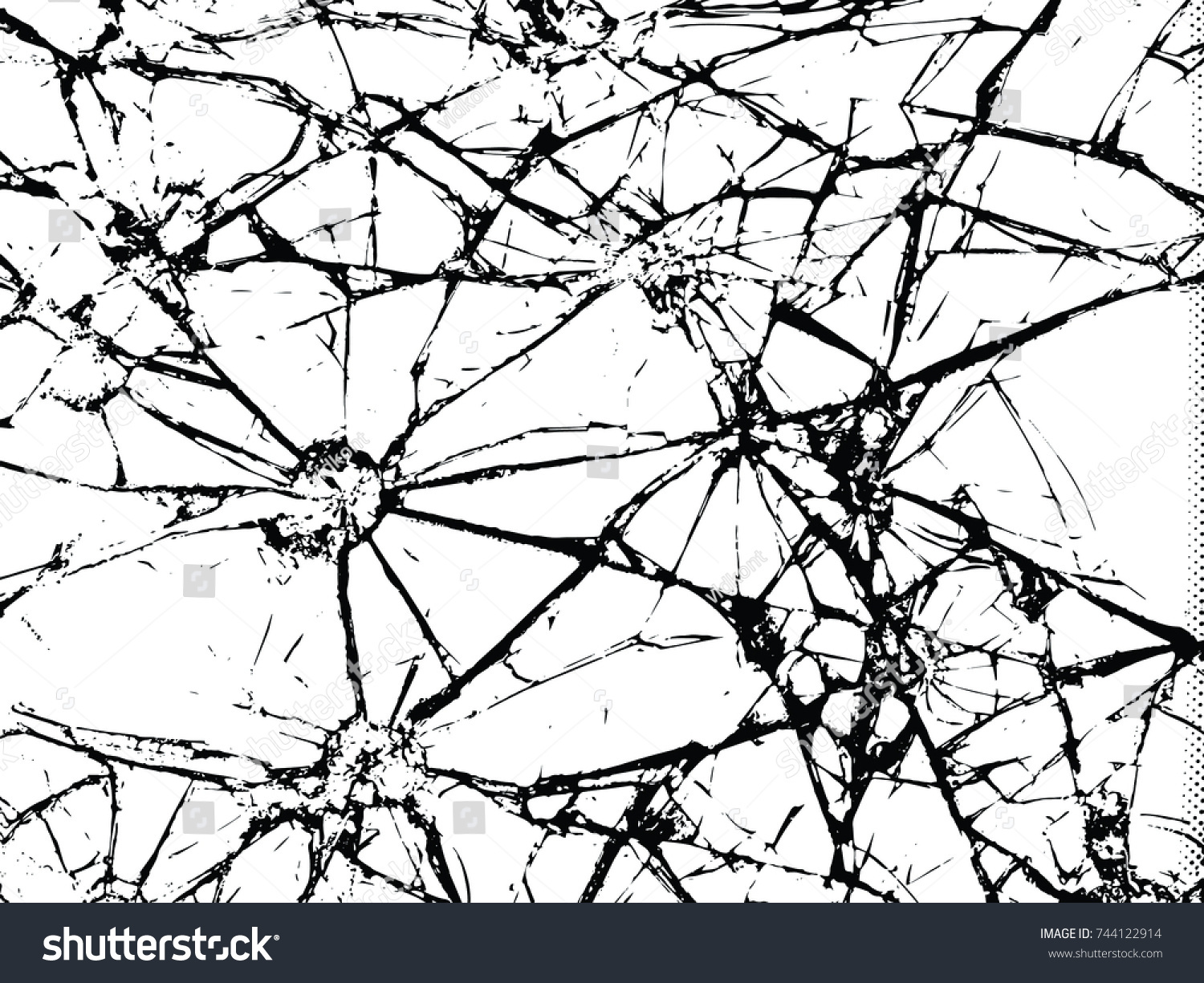 SVG of The broken glass.The cracks texture white and black. Vector background. svg