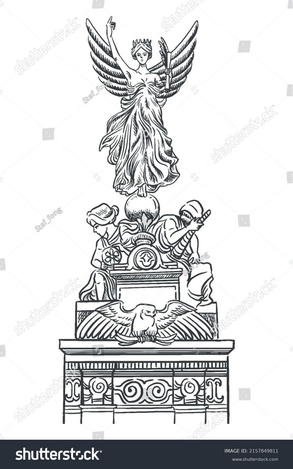 SVG of The Buckingham Palace Statue, The City of Westminster, Central London svg
