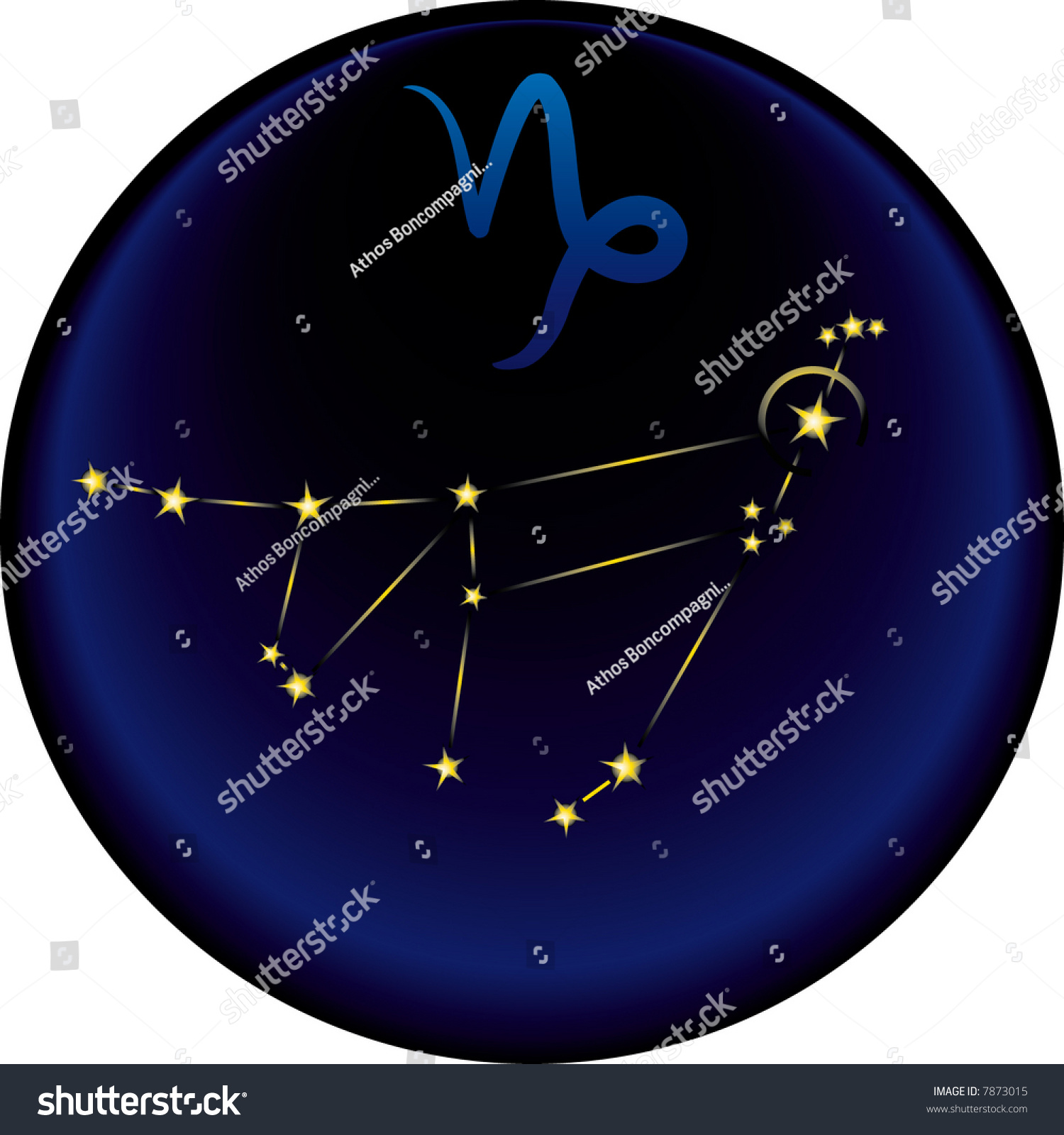 The Capricorn Constellation Plus The Capricorn Astrological Sign Stock ...