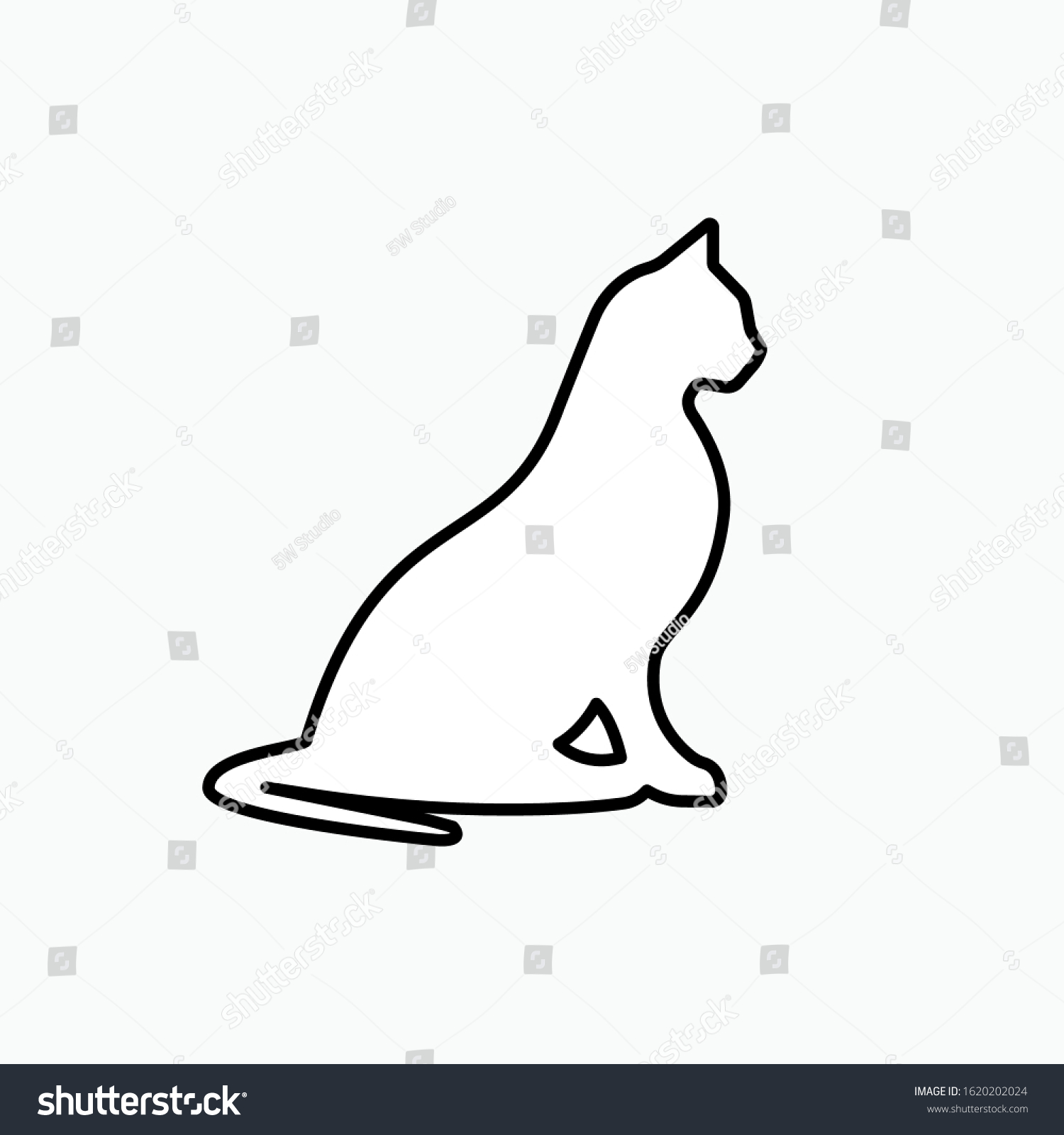 Cat Icon Animal Illustration Simple Vector Stock Vector (Royalty Free ...