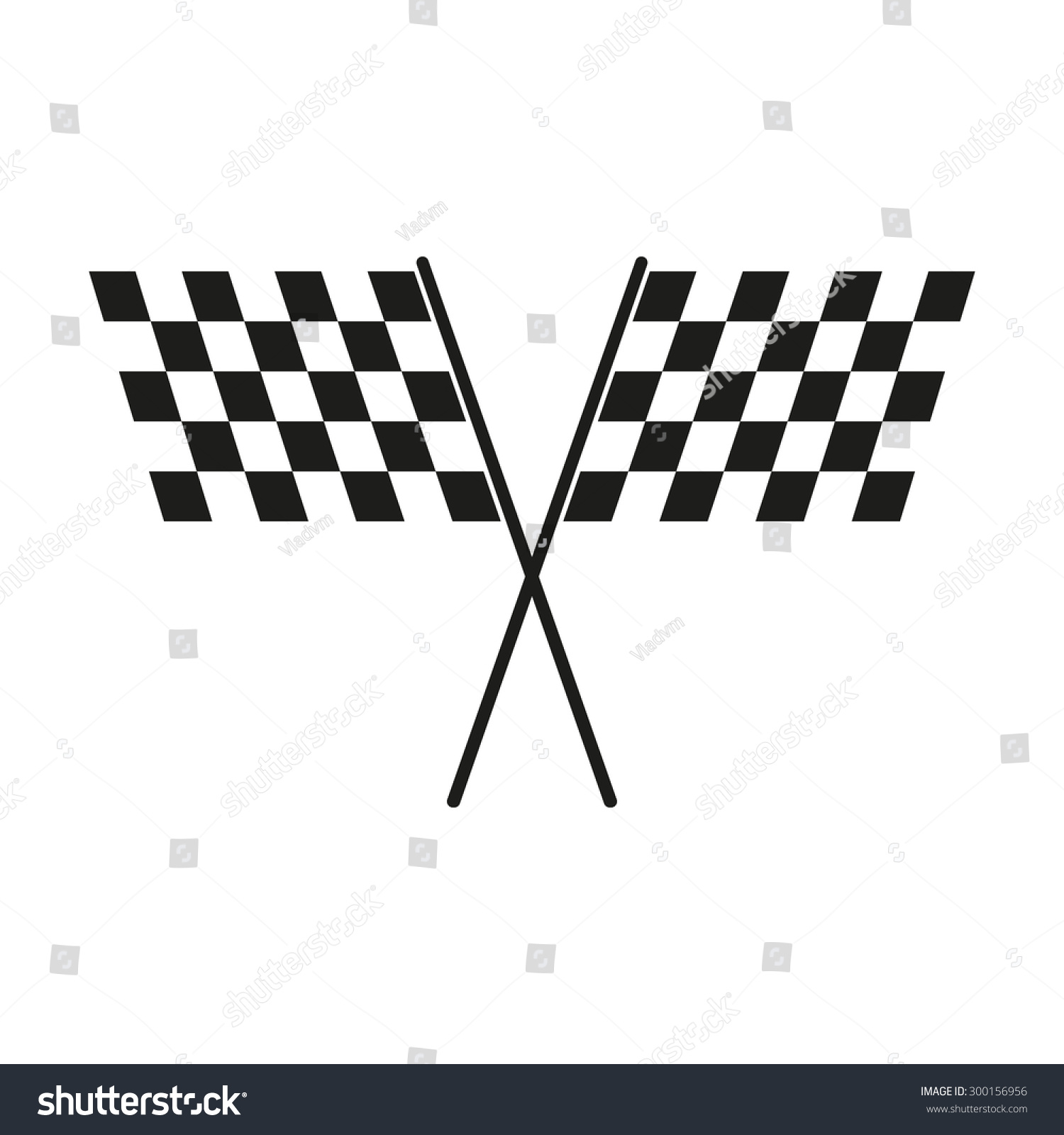 Checkered Flag Icon Finish Start Winner Stock Vector 300156956 ...