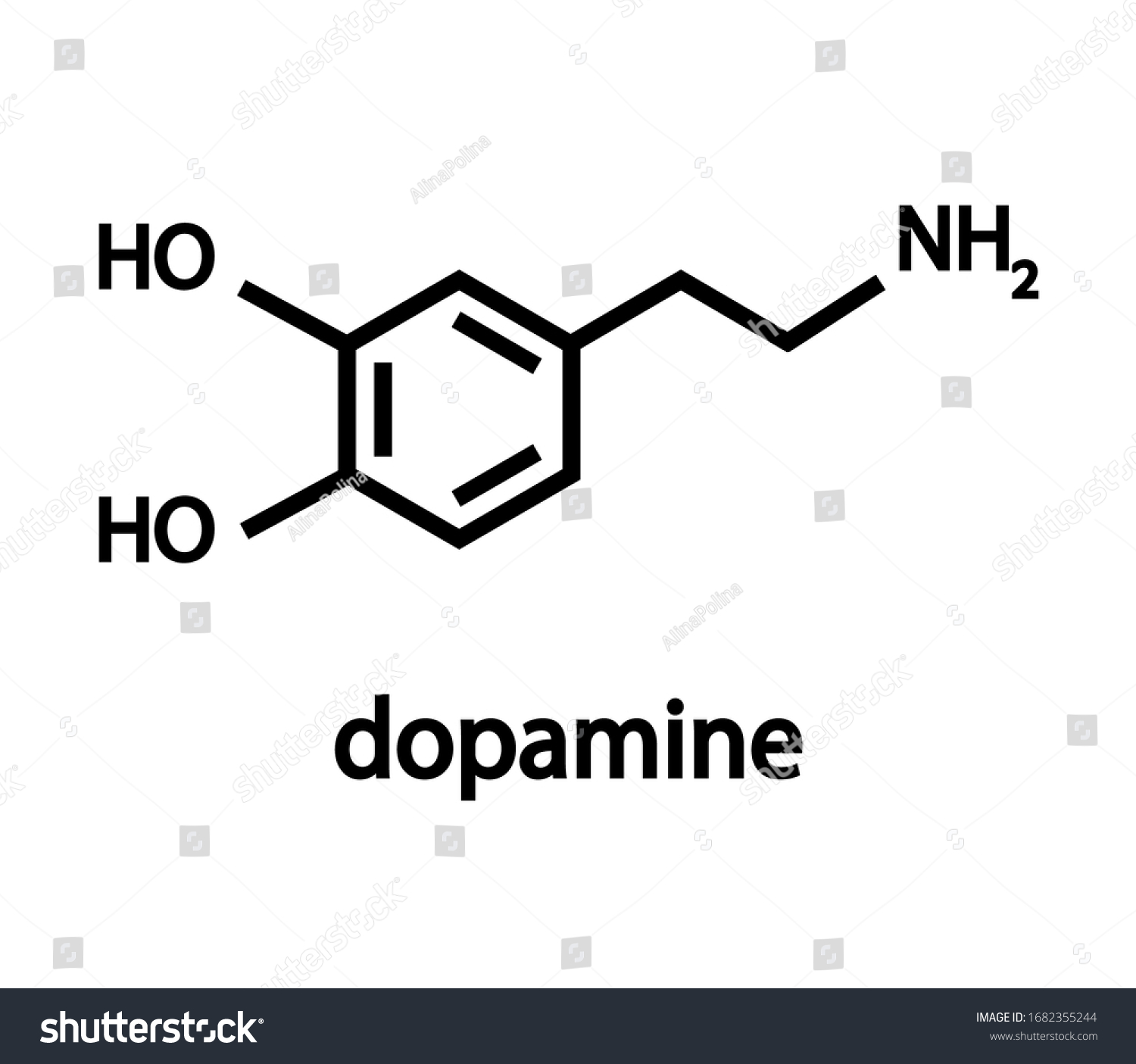 Chemical Formula Dopamine Structure Vector Illustration Stock Vector ...