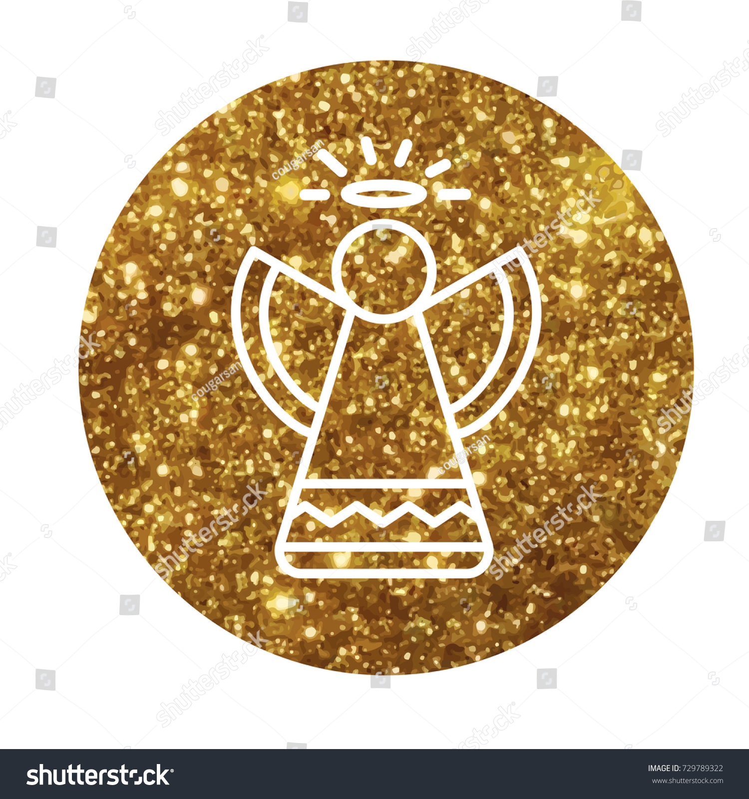 SVG of The Circle vector gold glitter Christmas angel flat icon svg