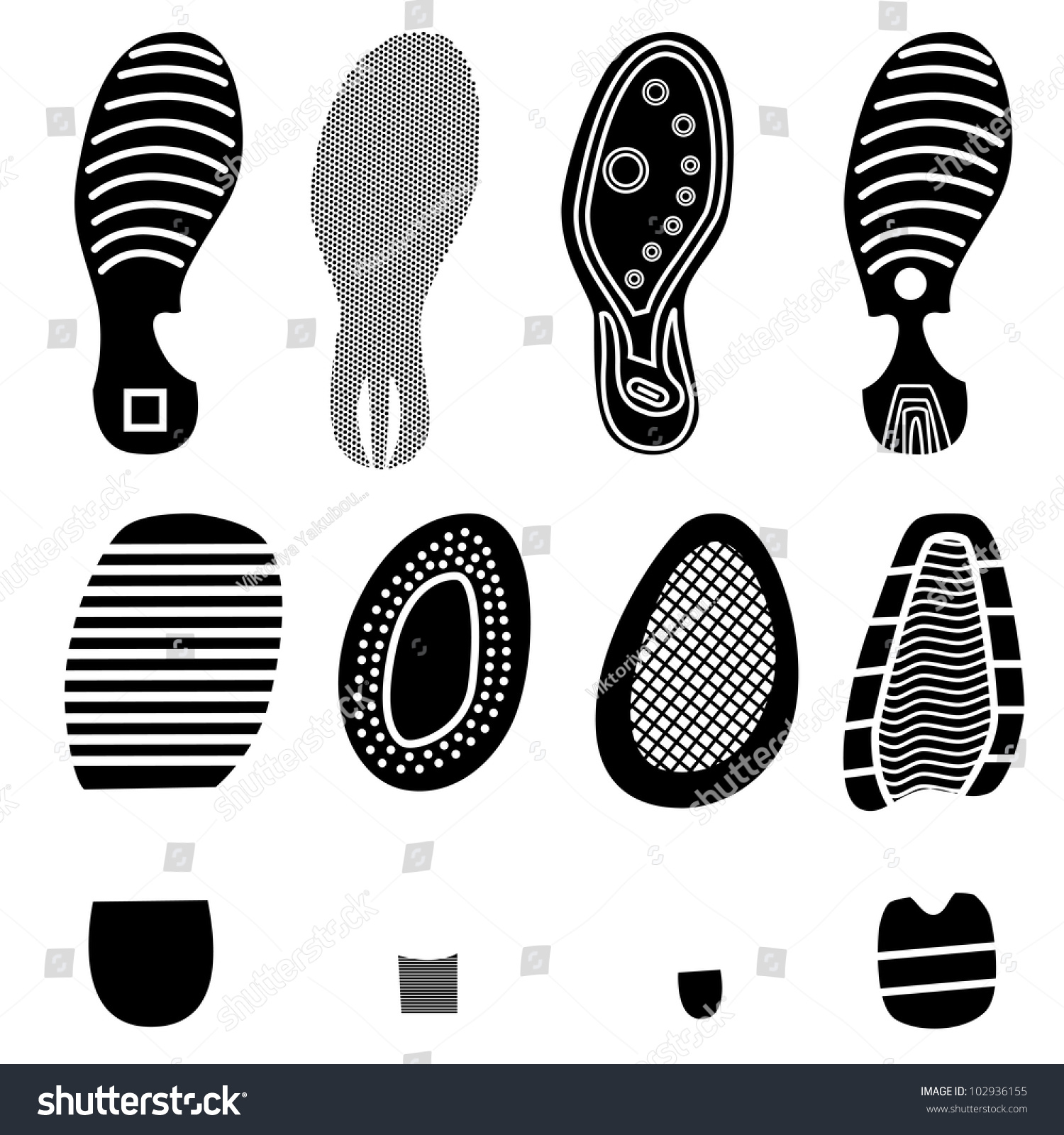The Collection Of A Imprint Soles Shoes Stock Vector Illustration ...