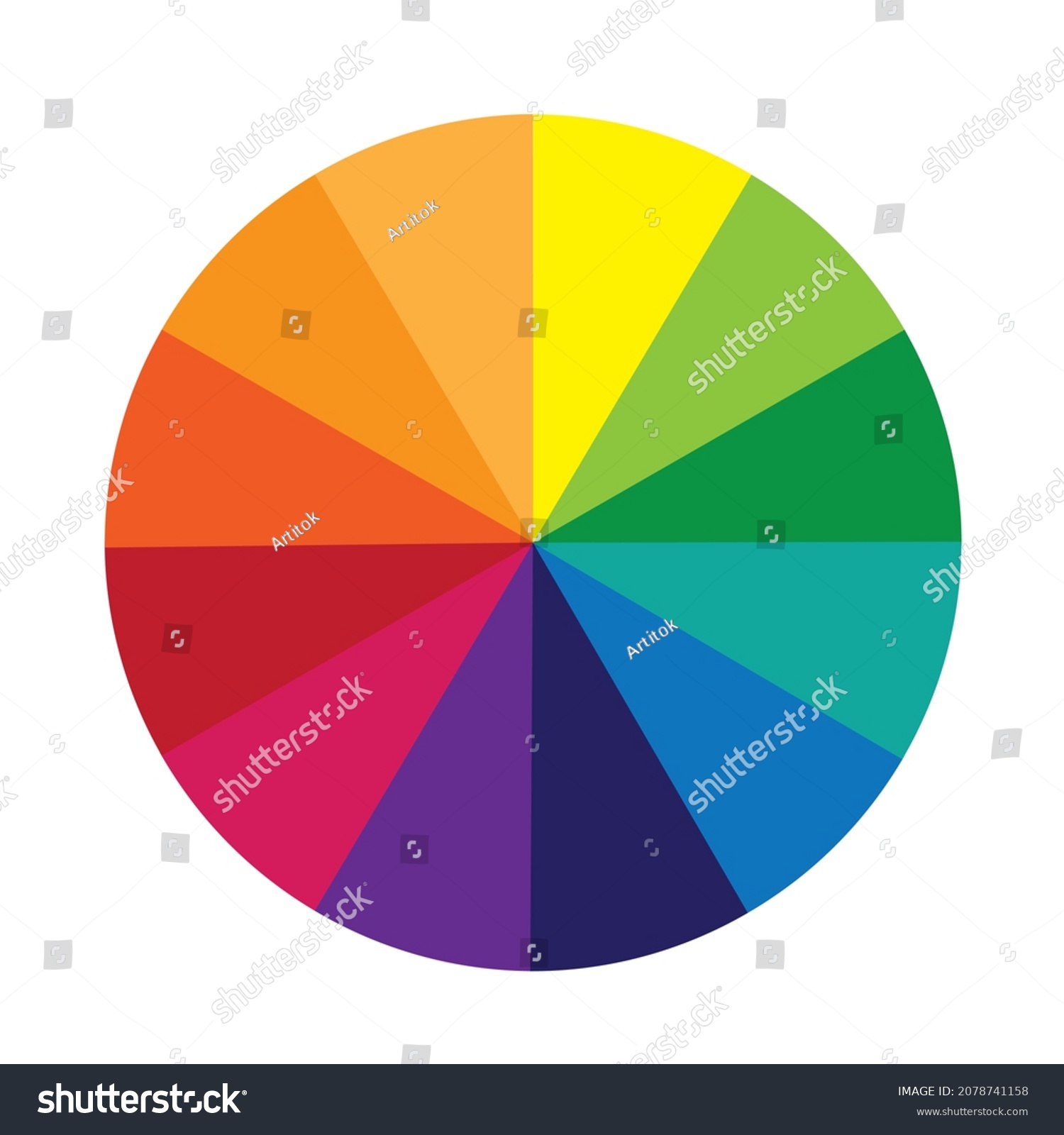 Color Wheel Consists Red Blue Yellow Stock Vector (Royalty Free) 2078741158