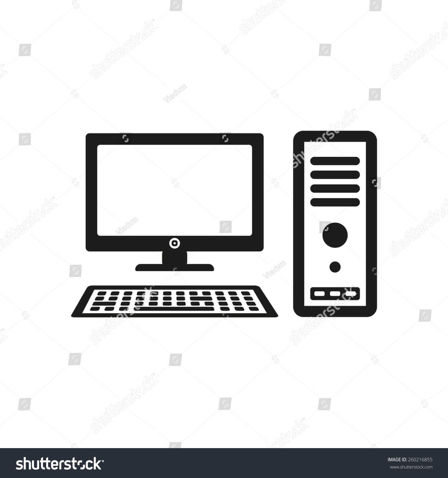 コンピュータのアイコン Pc記号 平らなベクター画像イラスト のベクター画像素材 ロイヤリティフリー