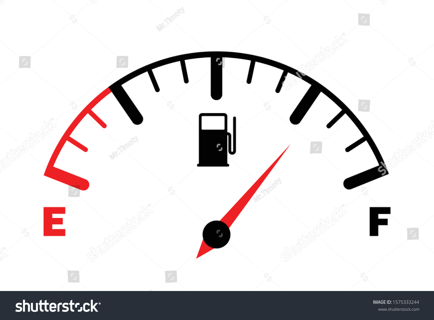 SVG of The concept of a fuel indicator, gas meter. Fuel sensor. Car dashboard. Vector illustration on white background svg