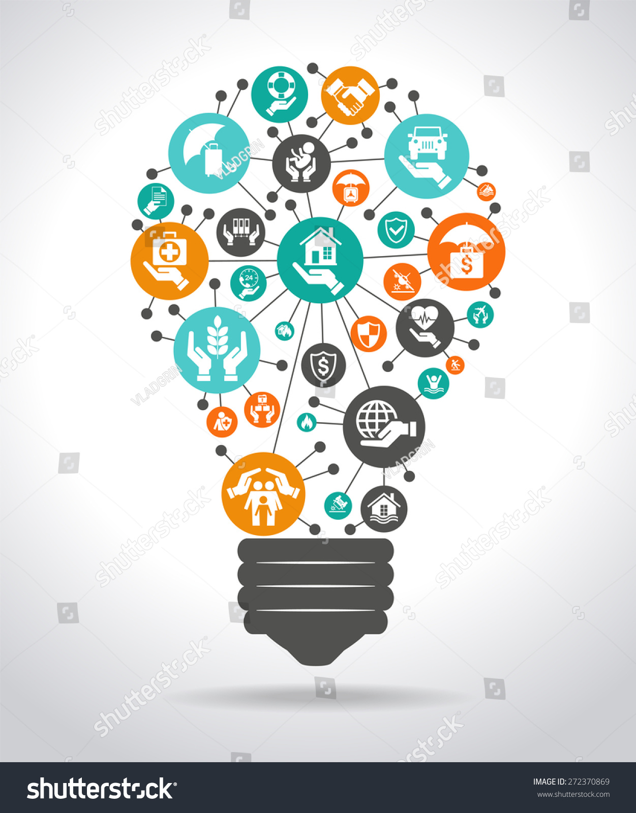 Concept Effective Insurance Light Bulb Colorful Stock ...