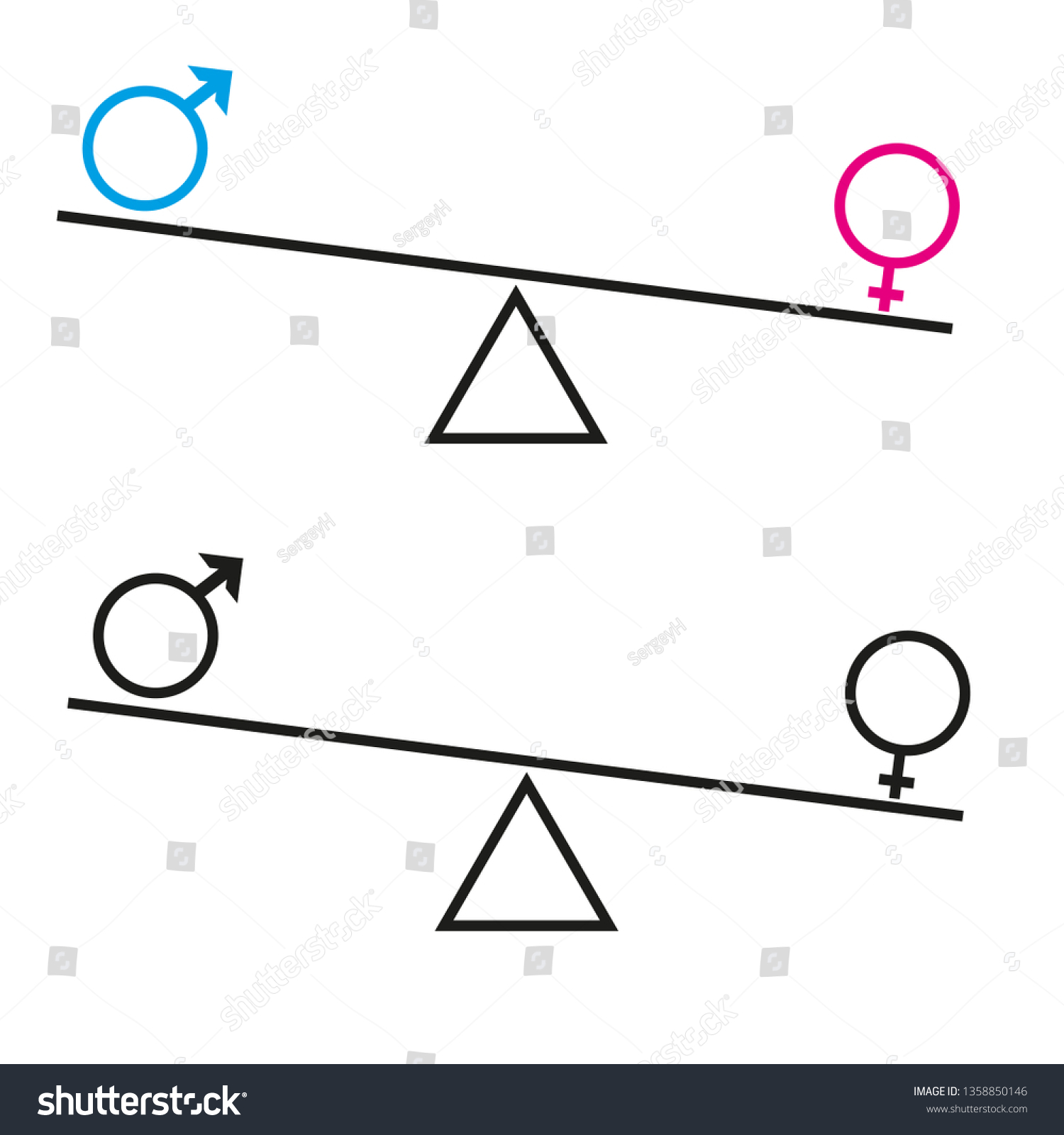 Concept Gender Equality Vector Image Icons Vector De Stock Libre De Regalías 1358850146 0846