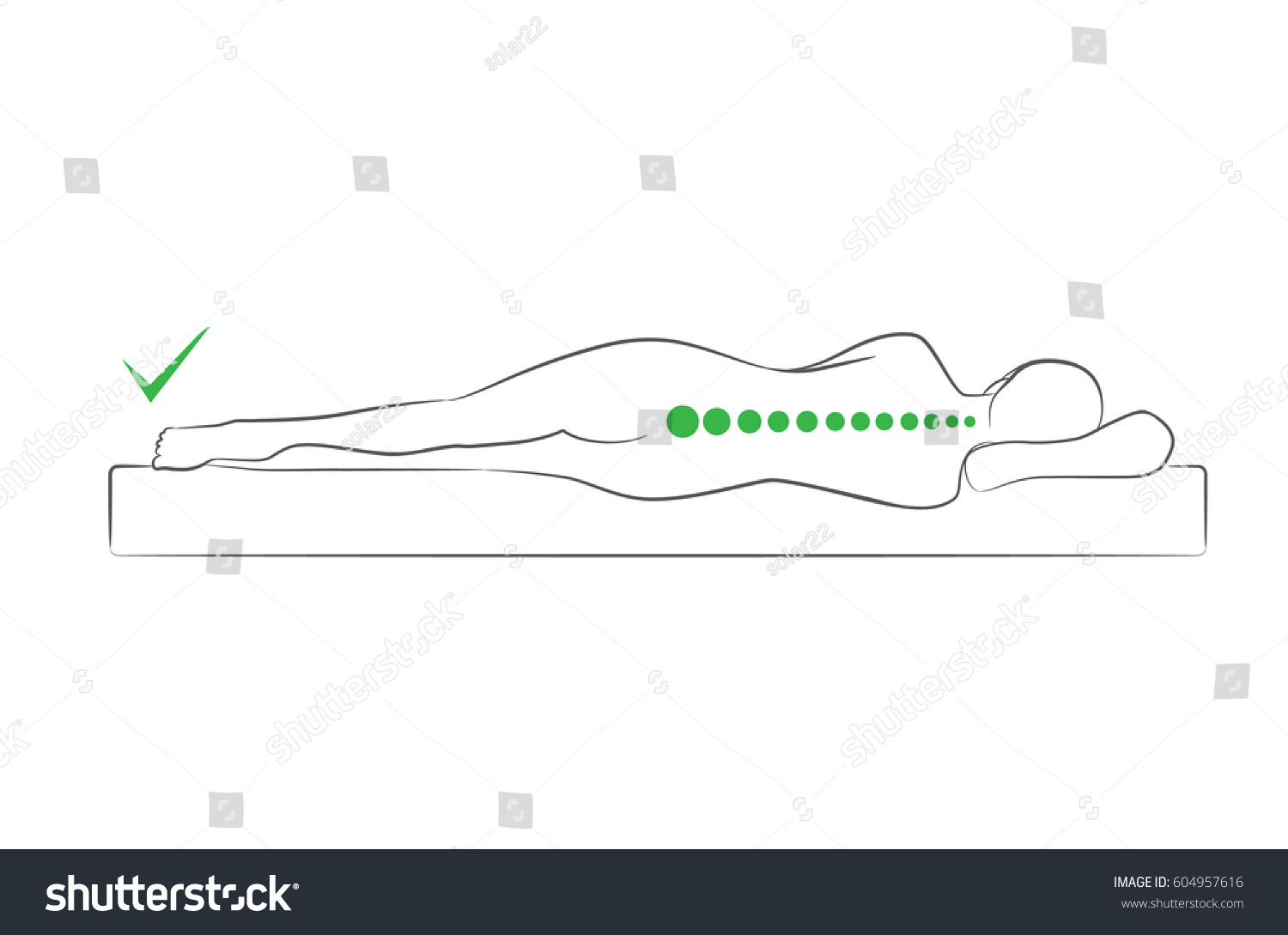 SVG of The correct spine alignment when sleeping by on the side sleeping position.
 svg