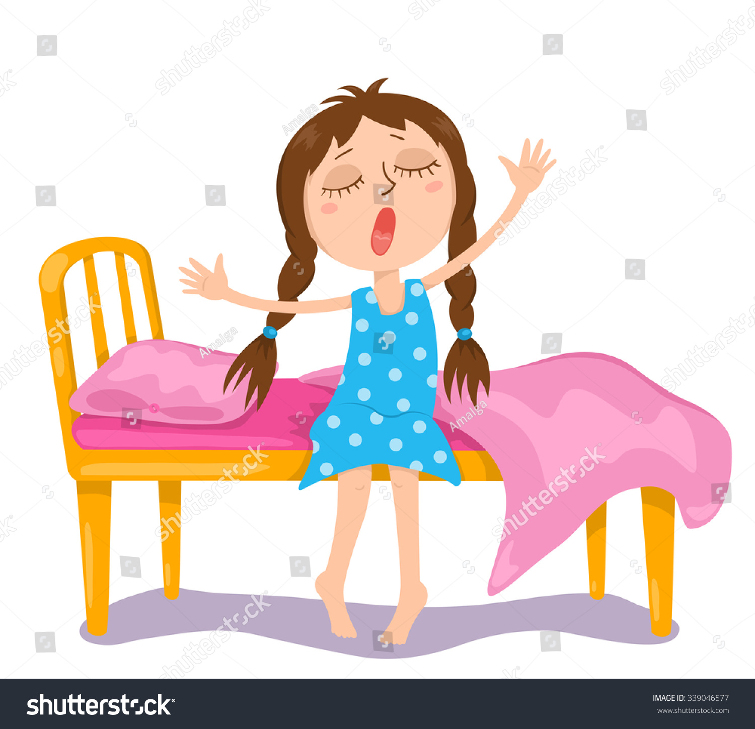 clipart of girl waking up - photo #46