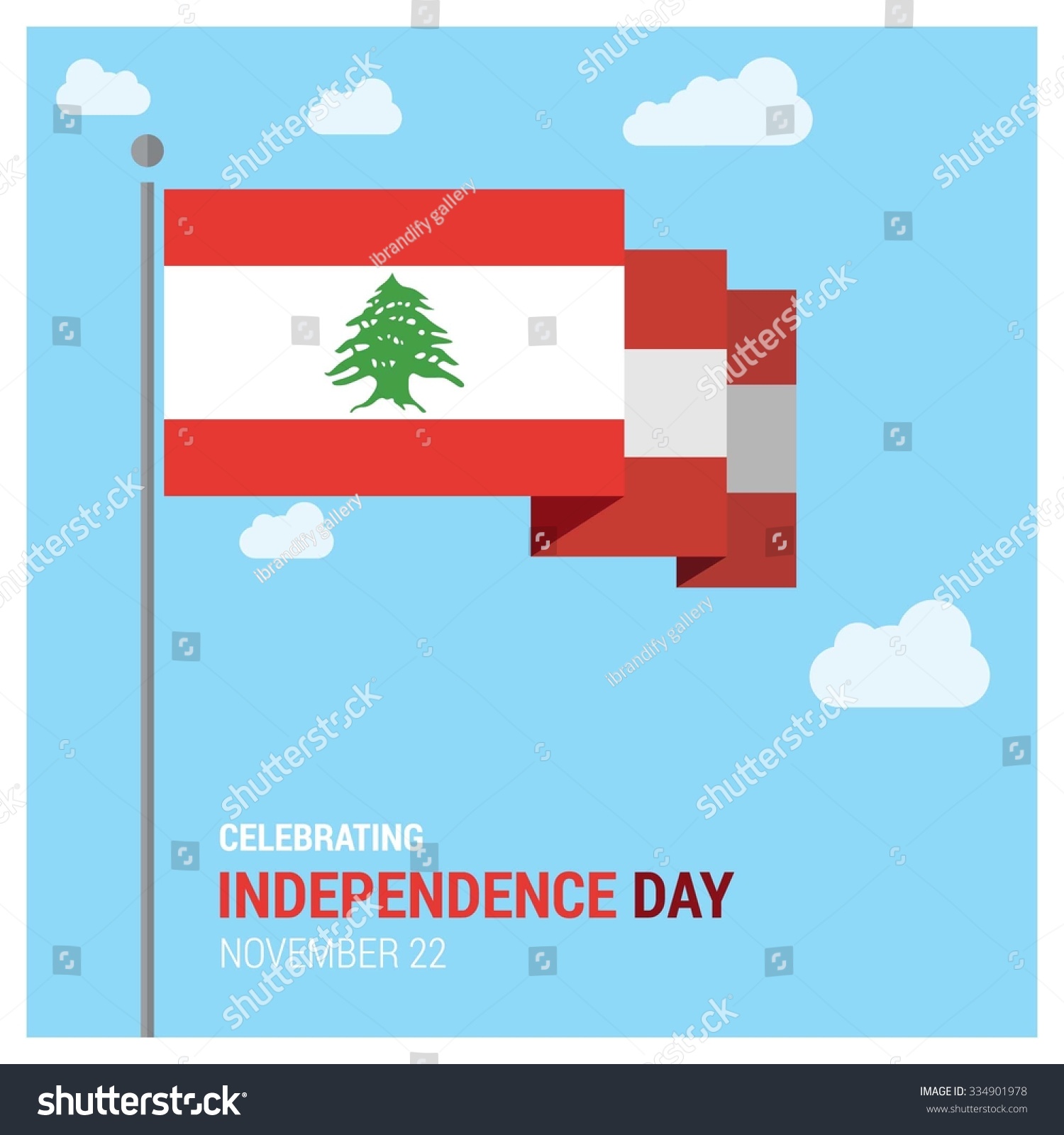 Day Lebanon Vector Lebanese Independence Day Stock Vector (Royalty Free ...