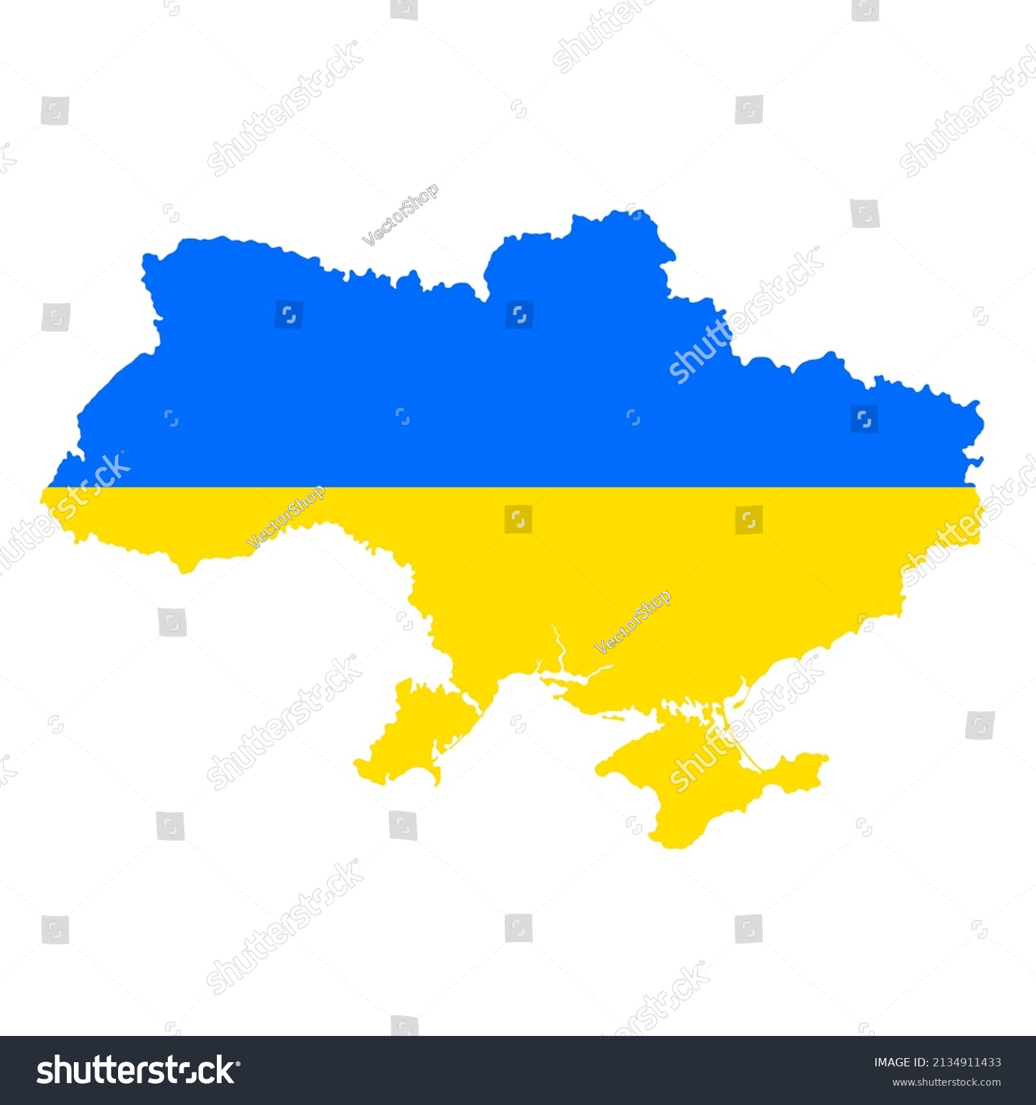 Detailed Map Ukraine National Flag Stock Vector (Royalty Free ...