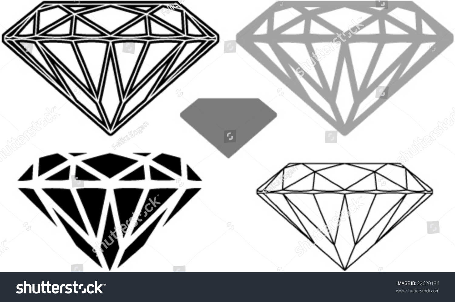 The Diamond, Shape And Cutting: Clip-Art Stock Vector 22620136 ...