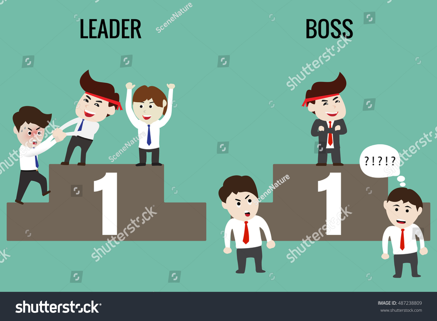 Difference Between Leader Boss Template Stock Vector (Royalty Free ...