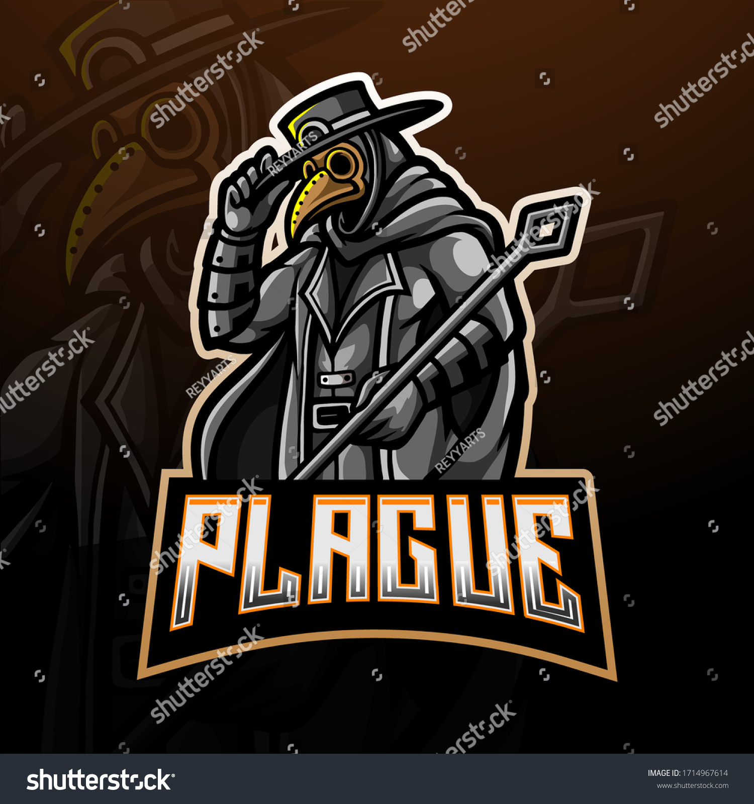 SVG of The doctor plague mascot. esport logo design svg